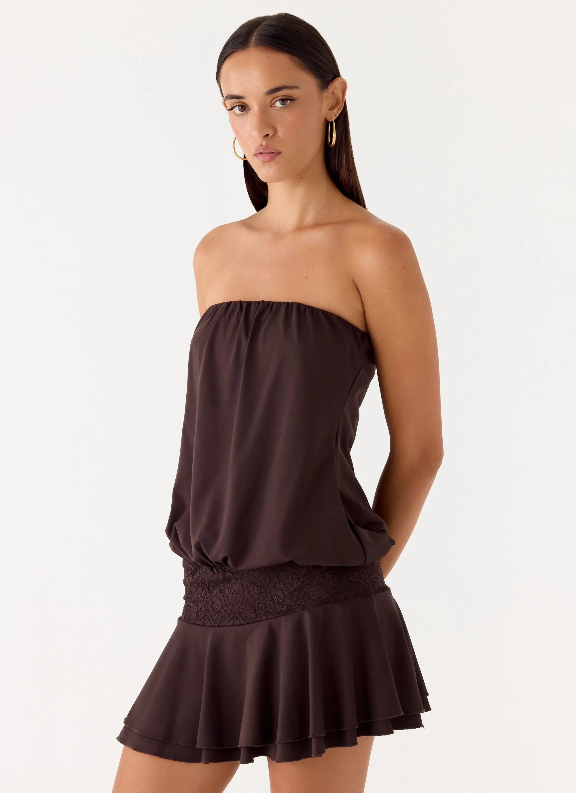 Noreen Strapless Mini Dress - Chocolate Torte sold by Peppermayo product image thumbnail 5