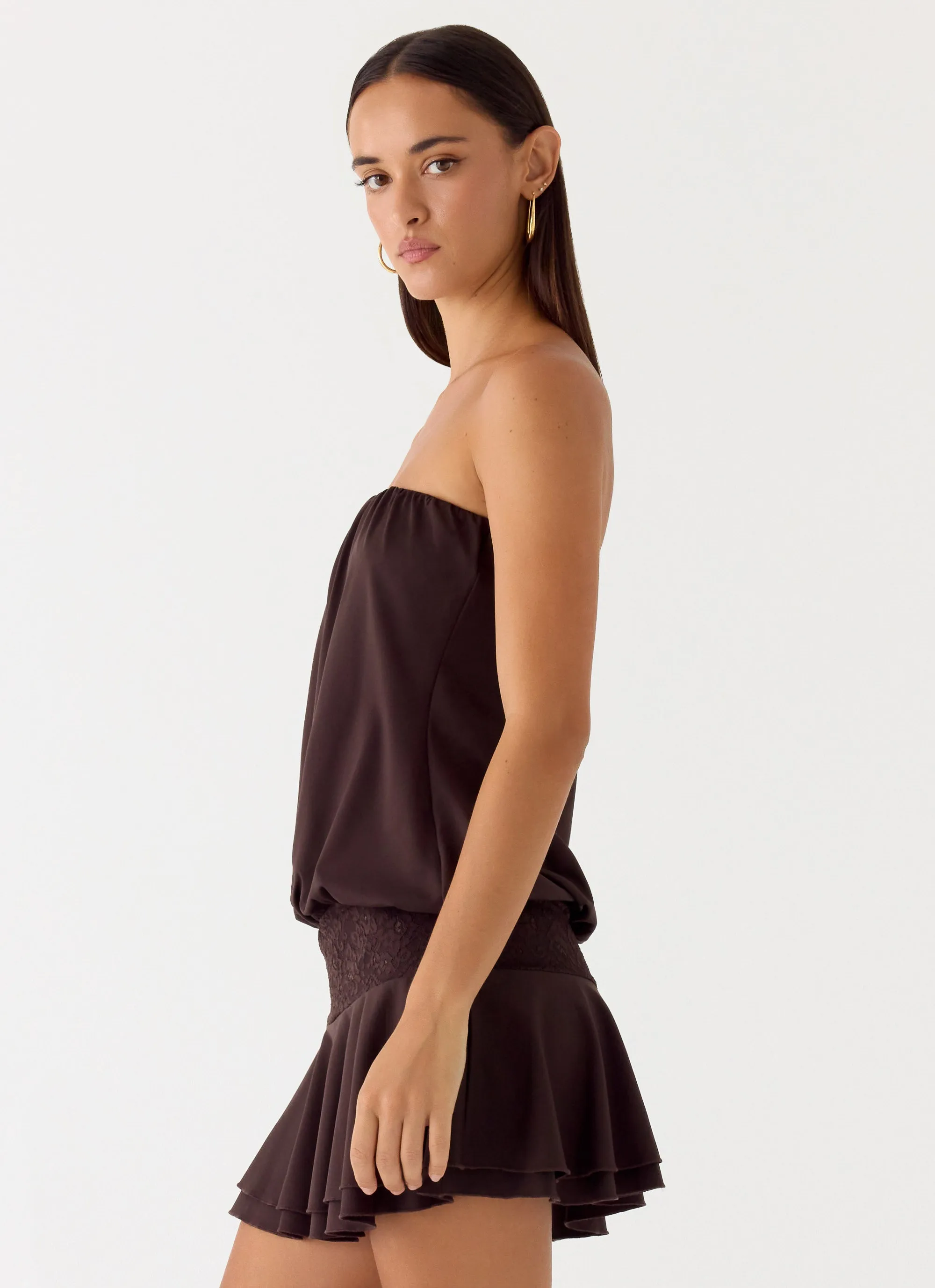 Noreen Strapless Mini Dress - Chocolate Torte sold by Peppermayo product image thumbnail 3