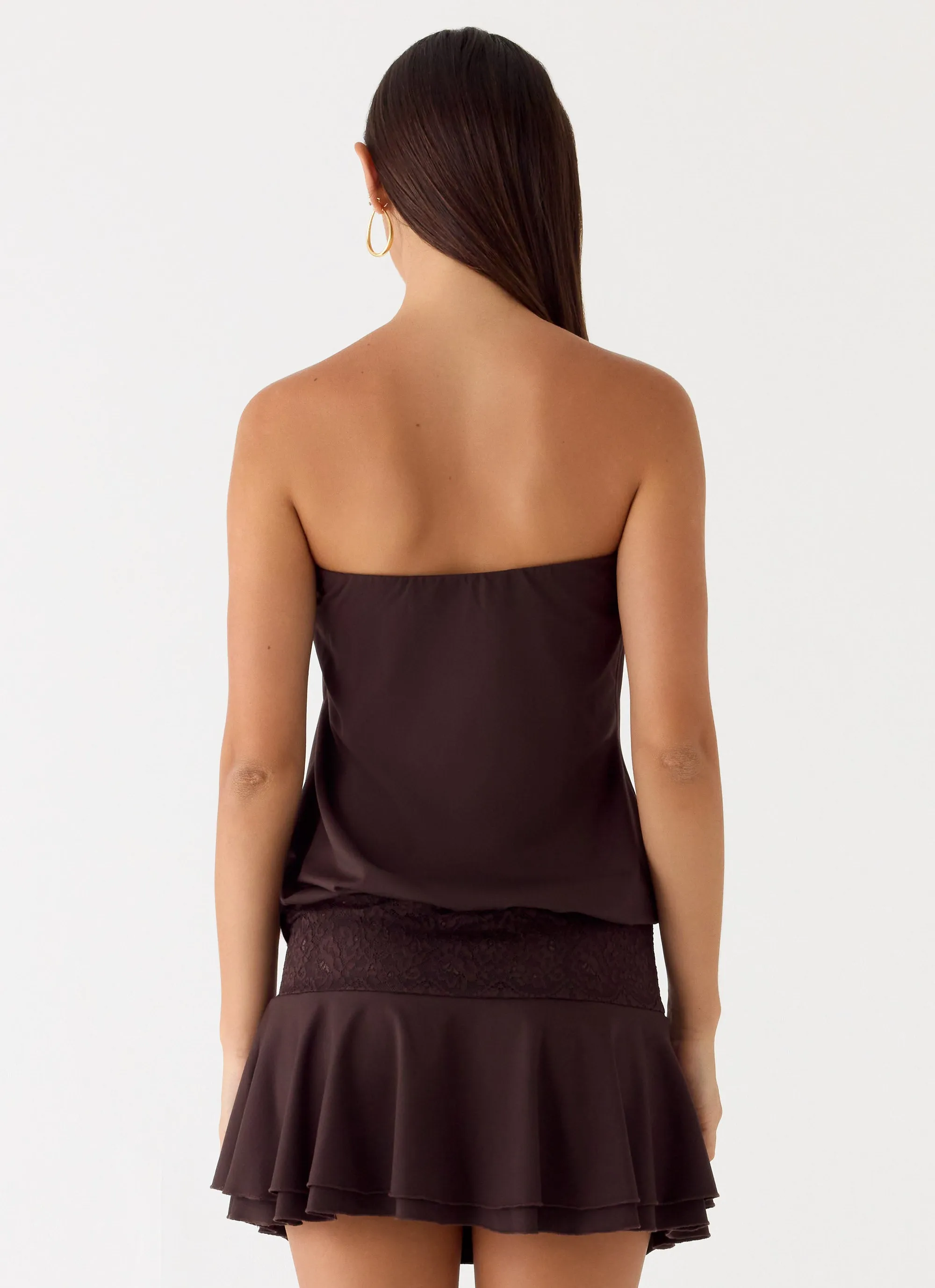 Noreen Strapless Mini Dress - Chocolate Torte sold by Peppermayo product image thumbnail 2