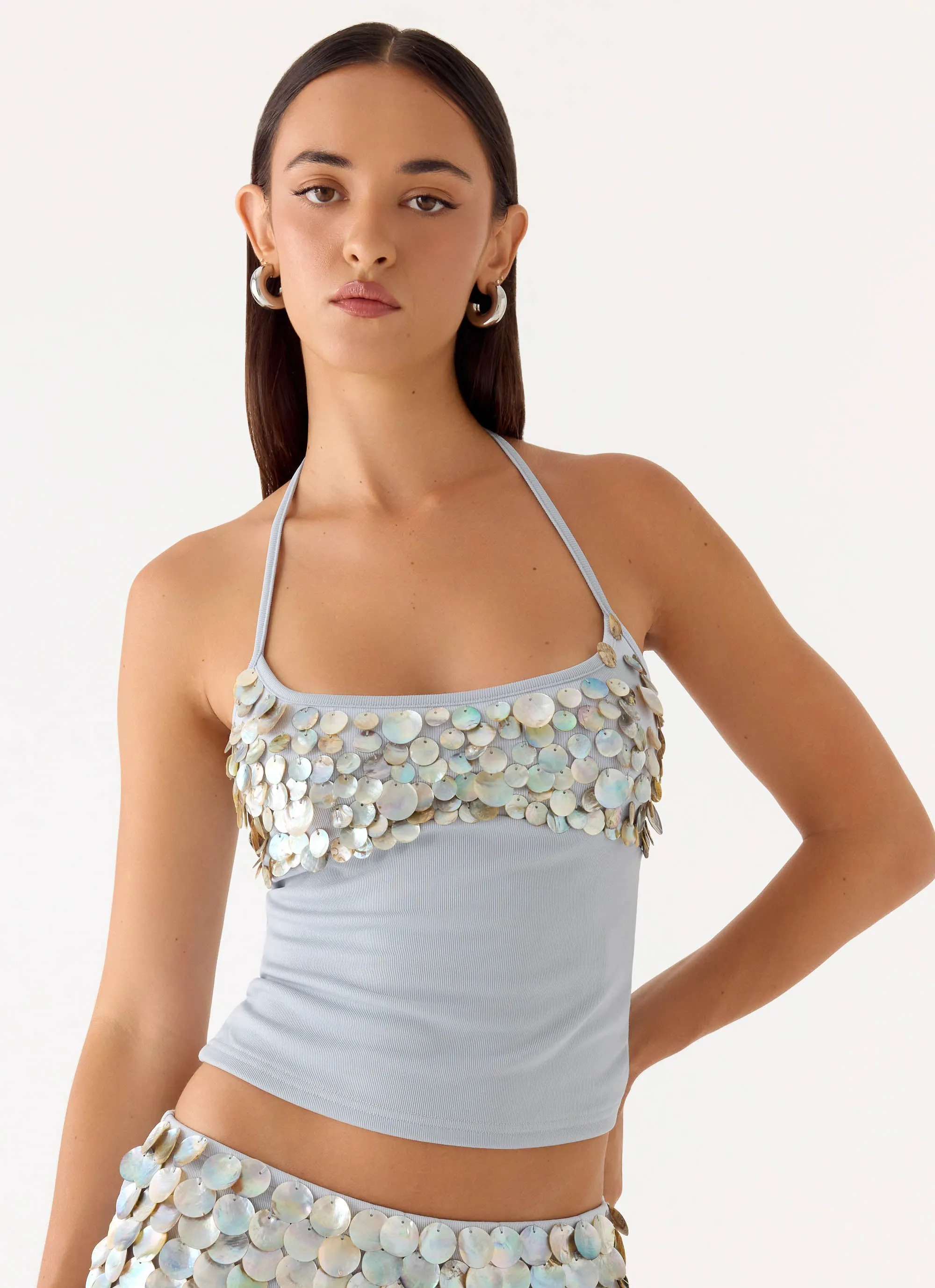 Merinda Halter Top - Misty Blue sold by Peppermayo product image thumbnail 5