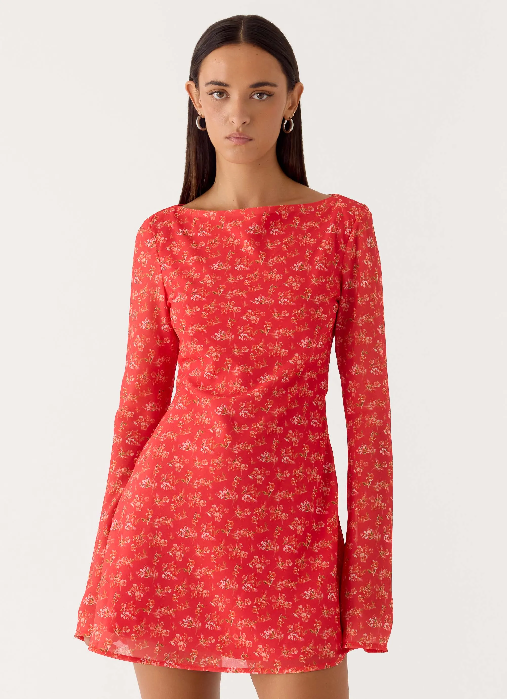 Sabella Mini Dress - Magenta Red Rose sold by Peppermayo