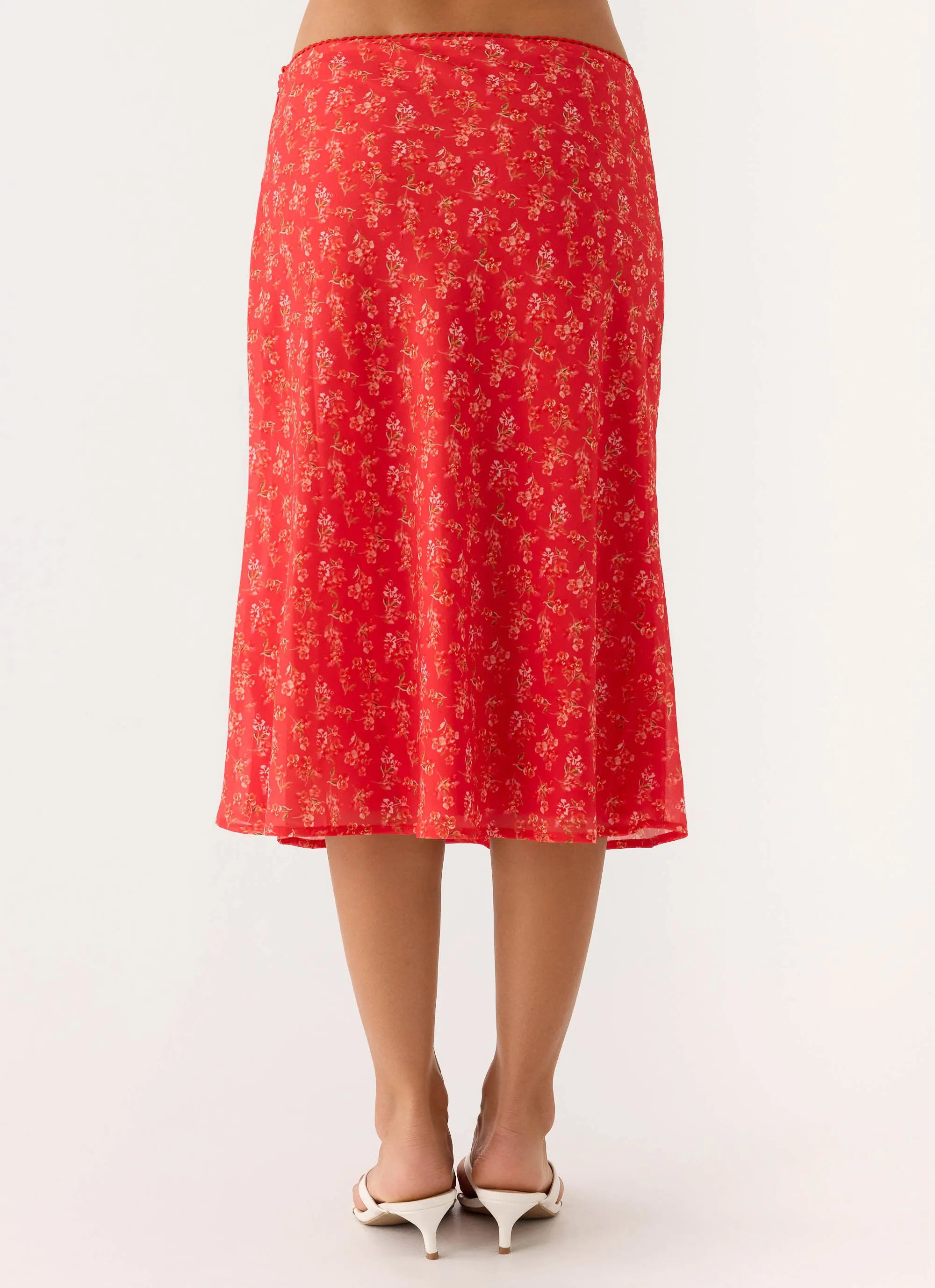 Calia Midi Skirt - Magenta Red Rose sold by Peppermayo product image thumbnail 4