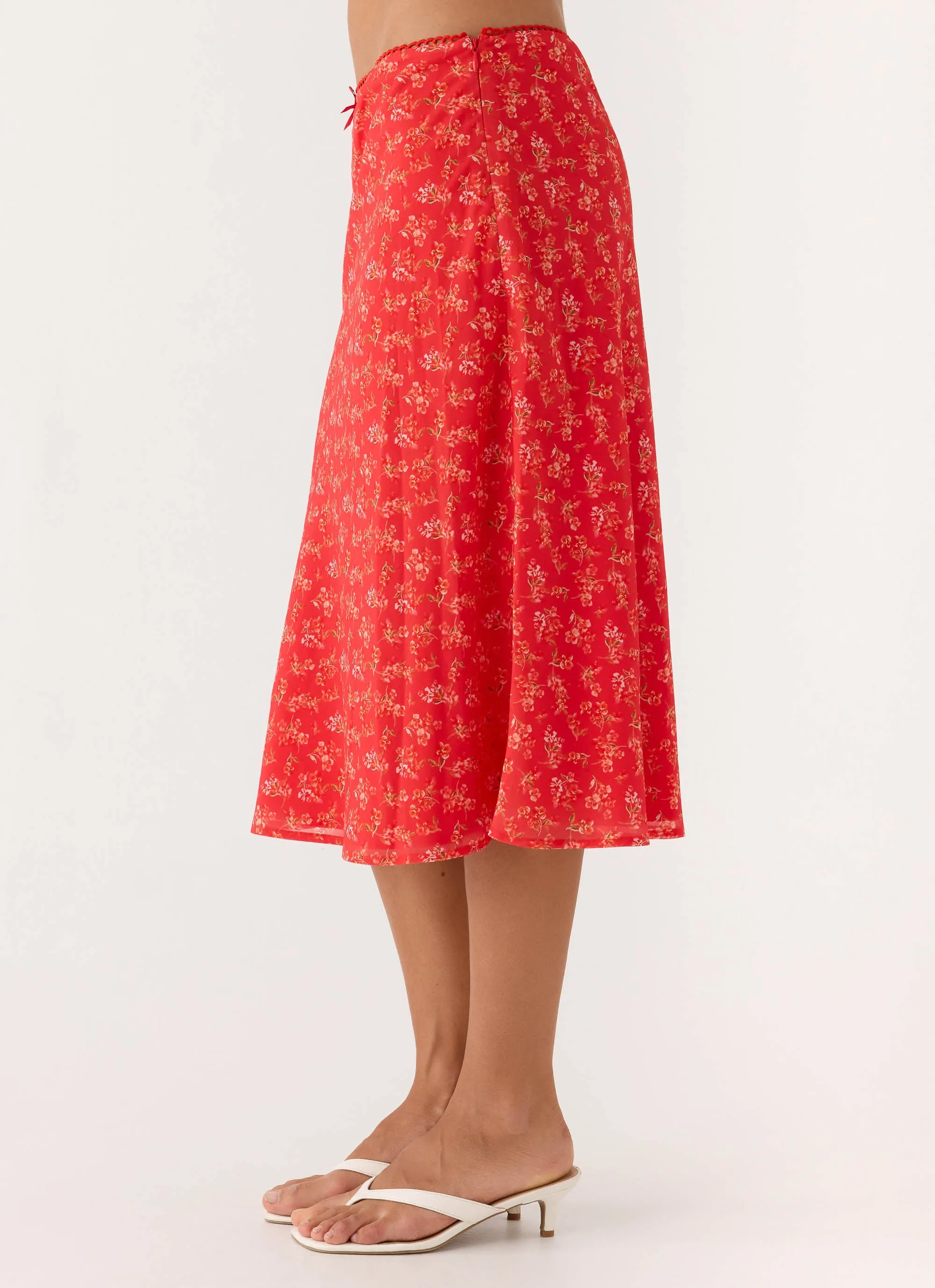 Calia Midi Skirt - Magenta Red Rose sold by Peppermayo product image thumbnail 3