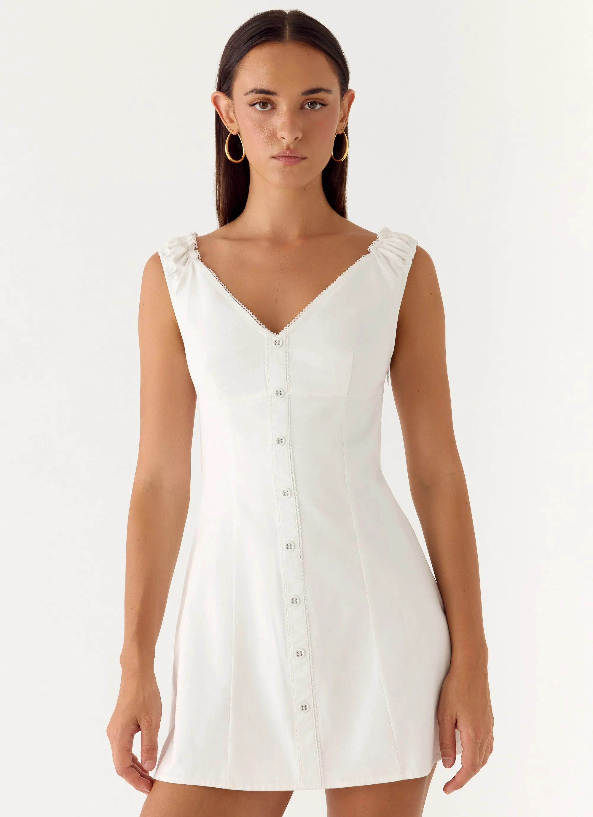 Drift Mini Dress - White sold by Peppermayo