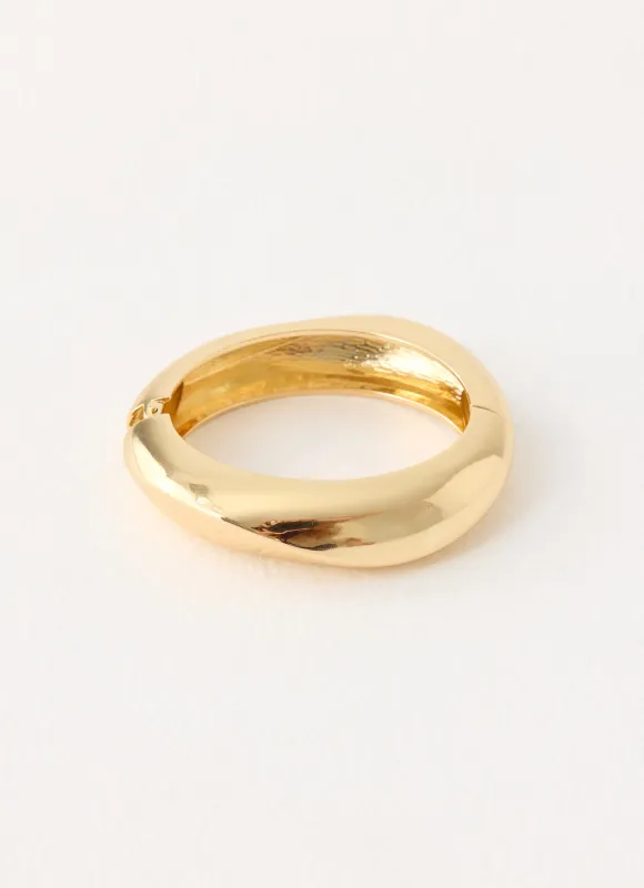 Faded Bloom Bangle - Gold made by Peppermayo