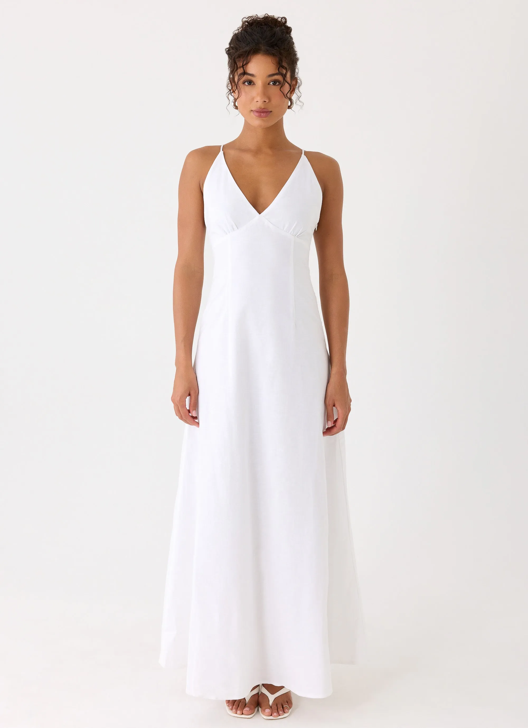 Calianna Linen Maxi Dress - White sold by Peppermayo product image thumbnail 4