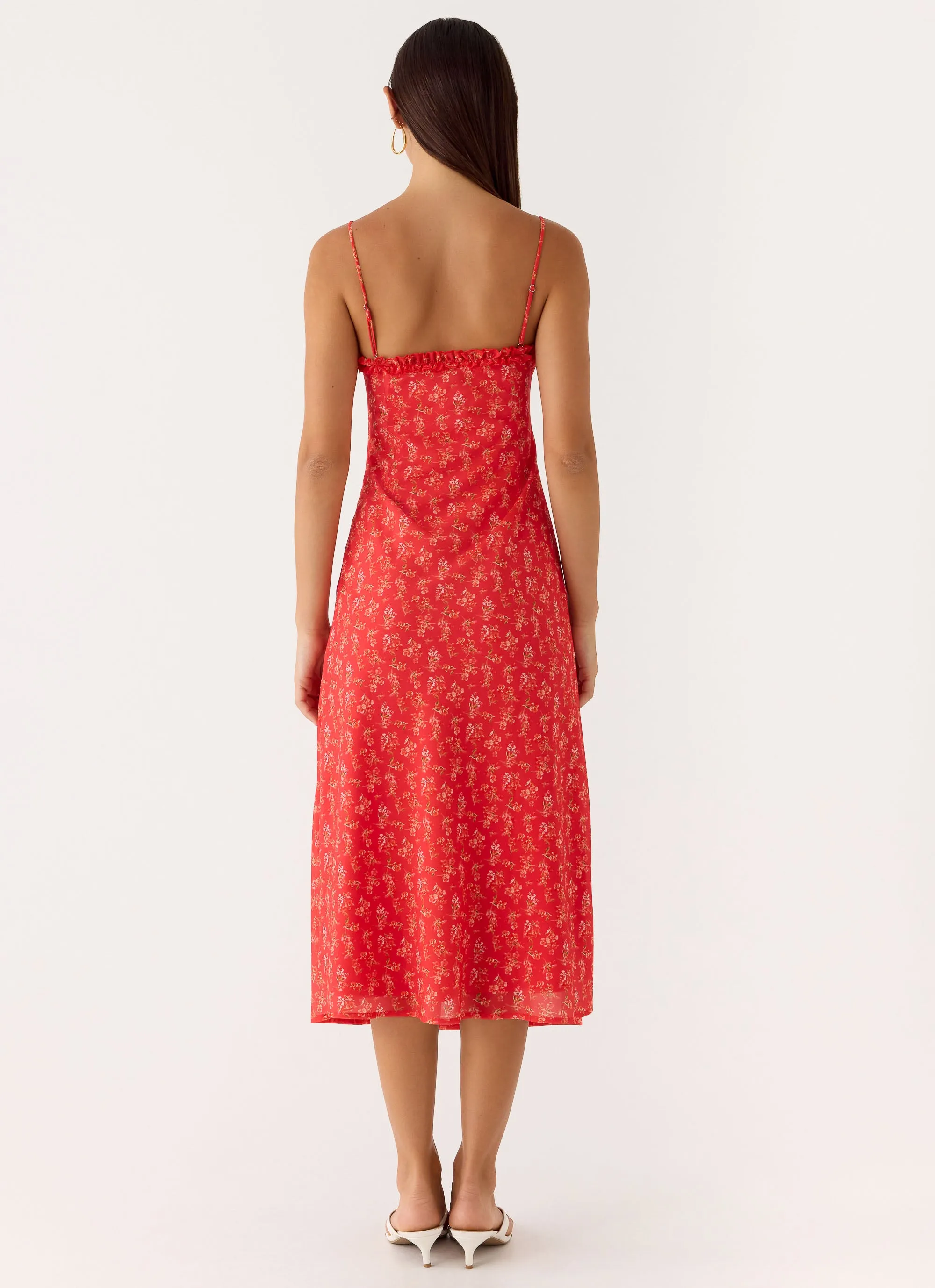 Kahlo Midi Dress - Magenta Red Rose sold by Peppermayo product image thumbnail 3