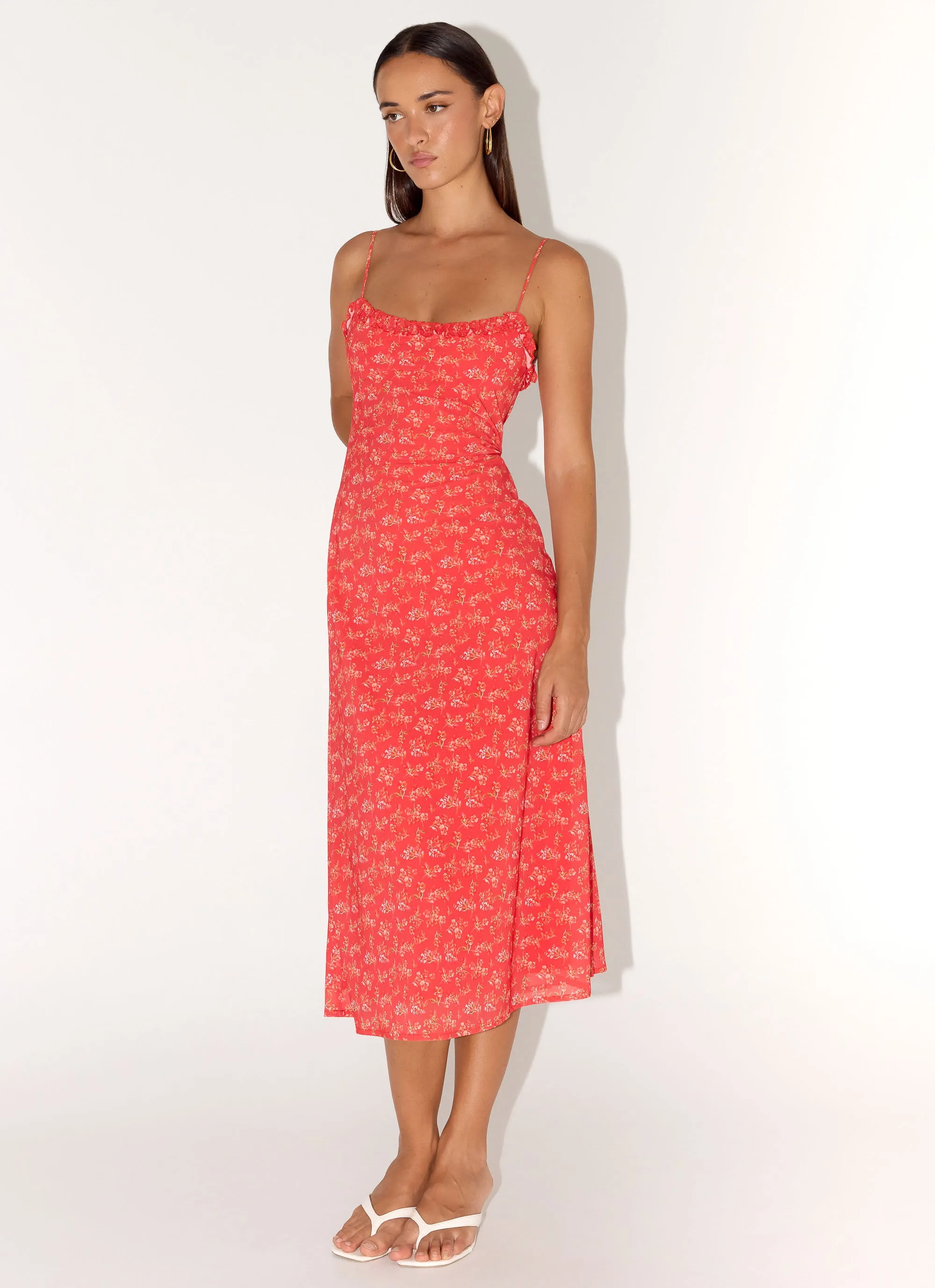 Kahlo Midi Dress - Magenta Red Rose sold by Peppermayo product image thumbnail 5