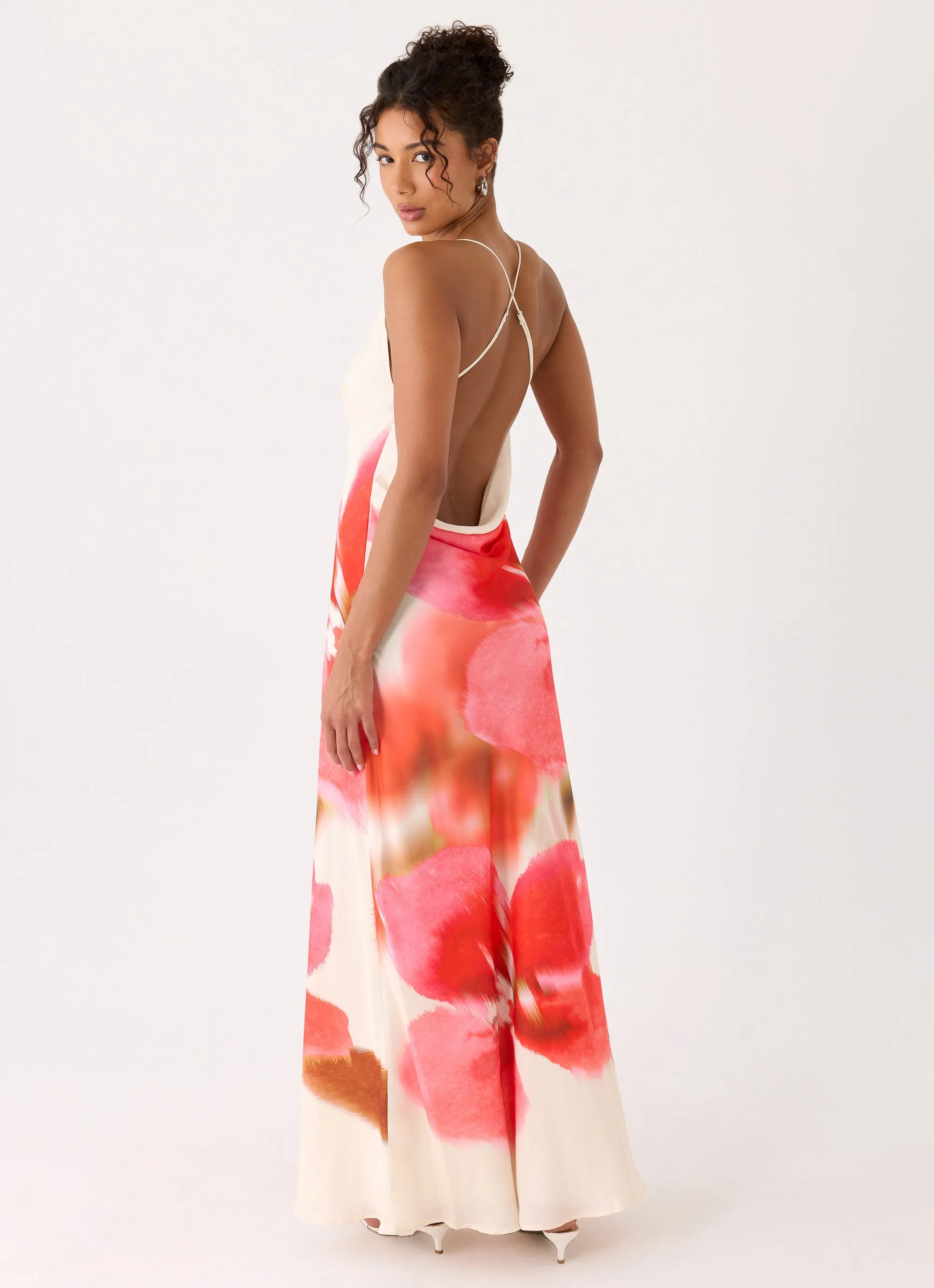 Samya Cowl Maxi Dress - Porcelain Rose sold by Peppermayo