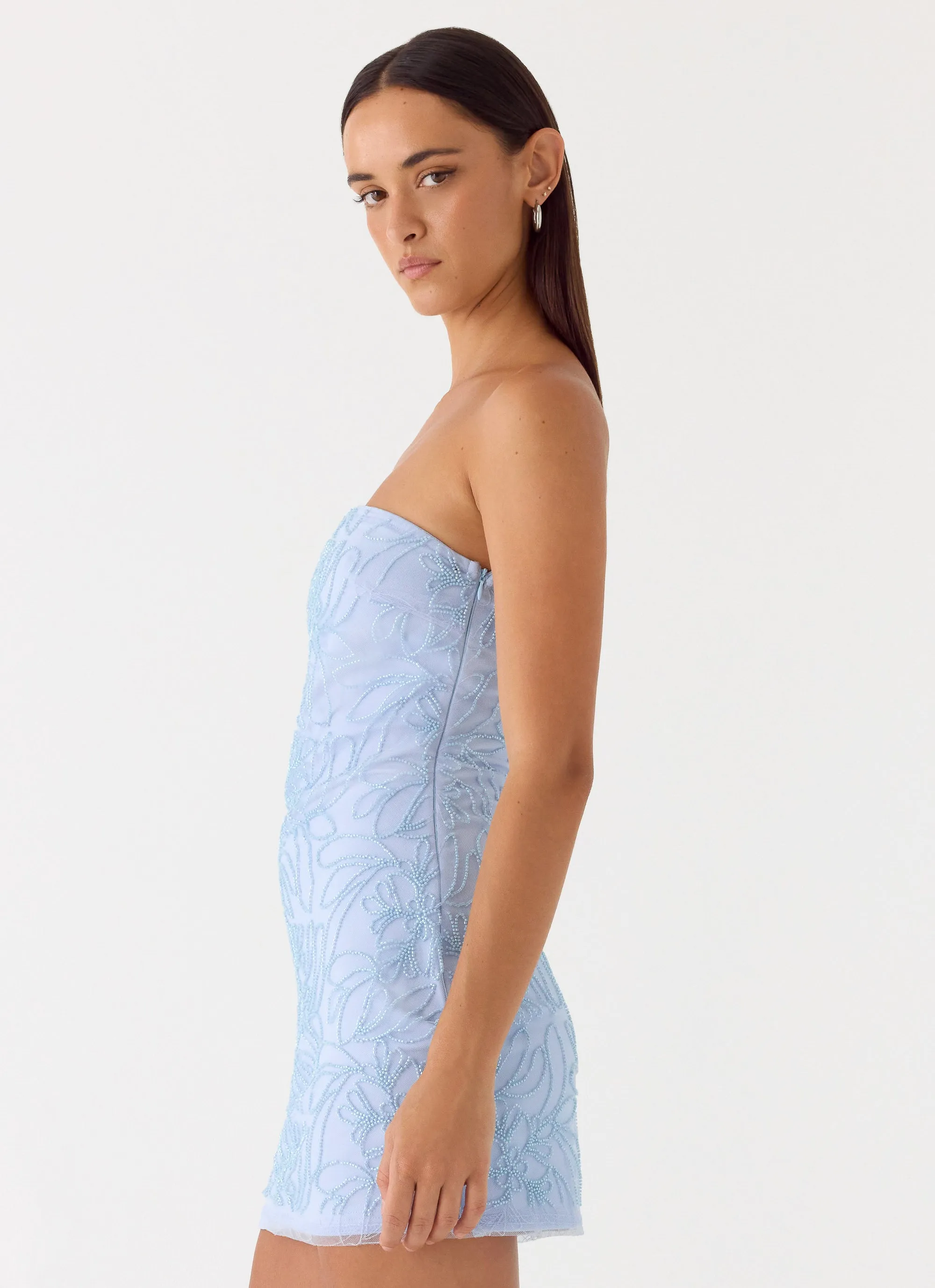 Dangerous Kind Beaded Mini Dress - Blue sold by Peppermayo product image thumbnail 3