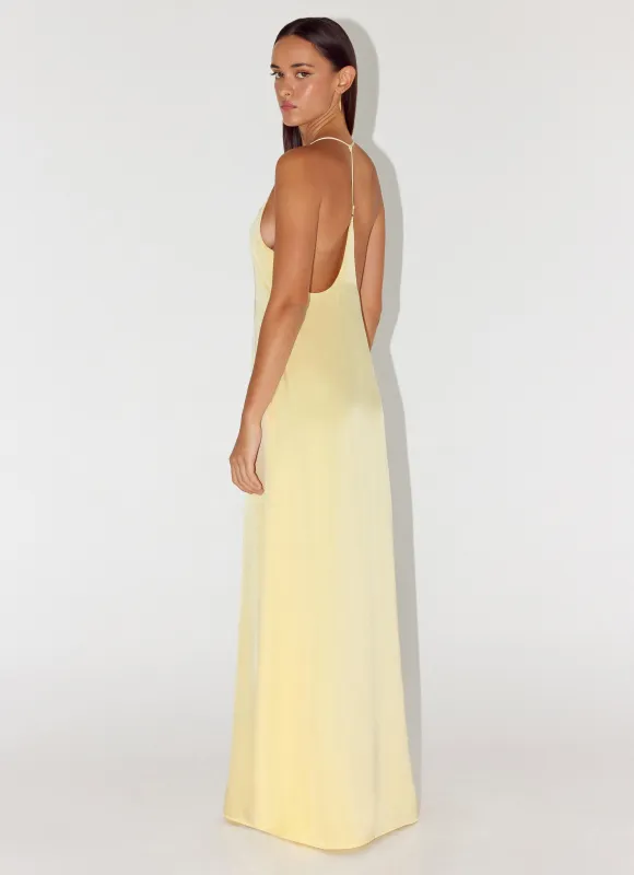 Fine Line Maxi Dress - Yellow made by Peppermayo