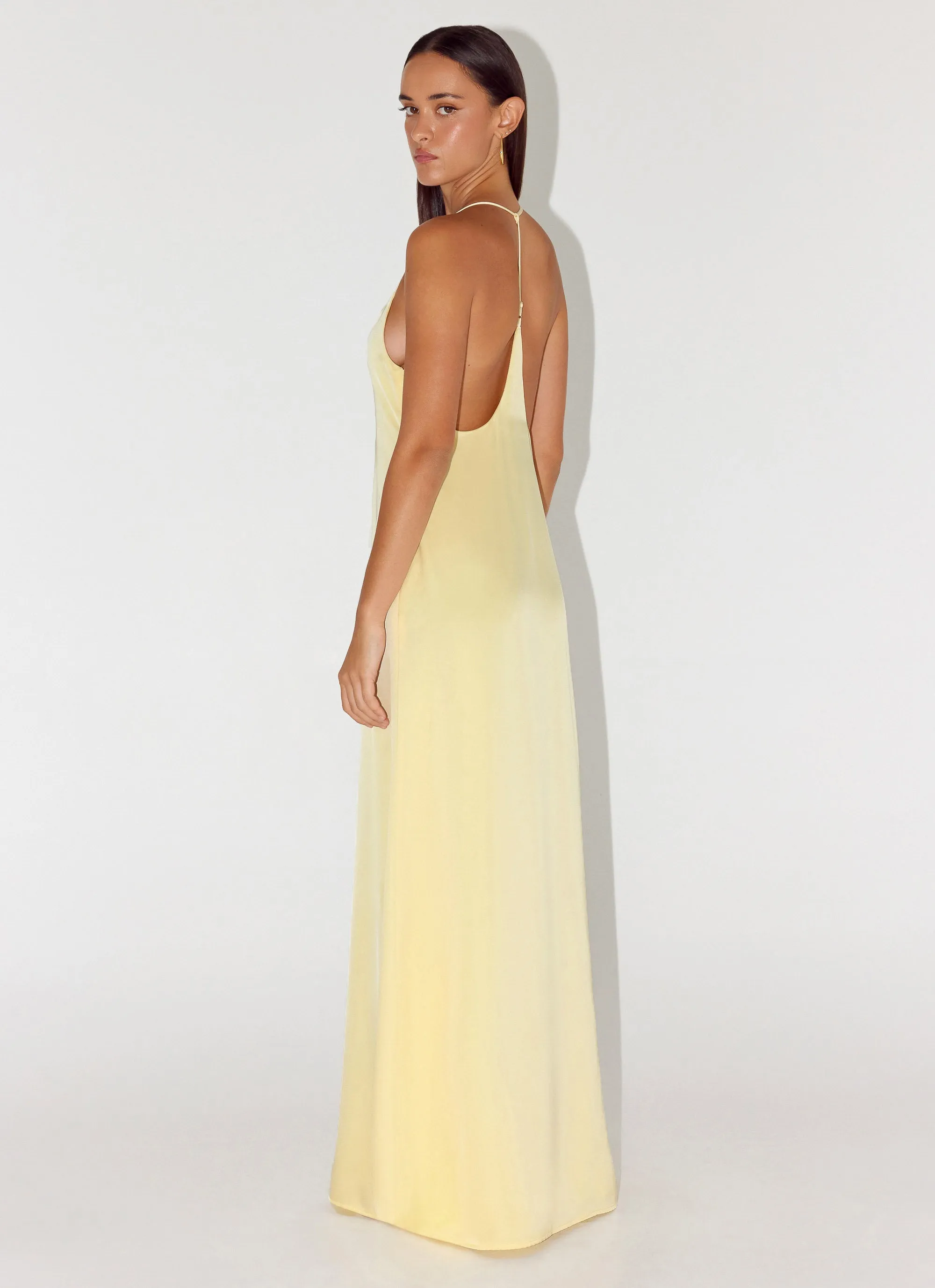 Fine Line Maxi Dress - Yellow sold by Peppermayo