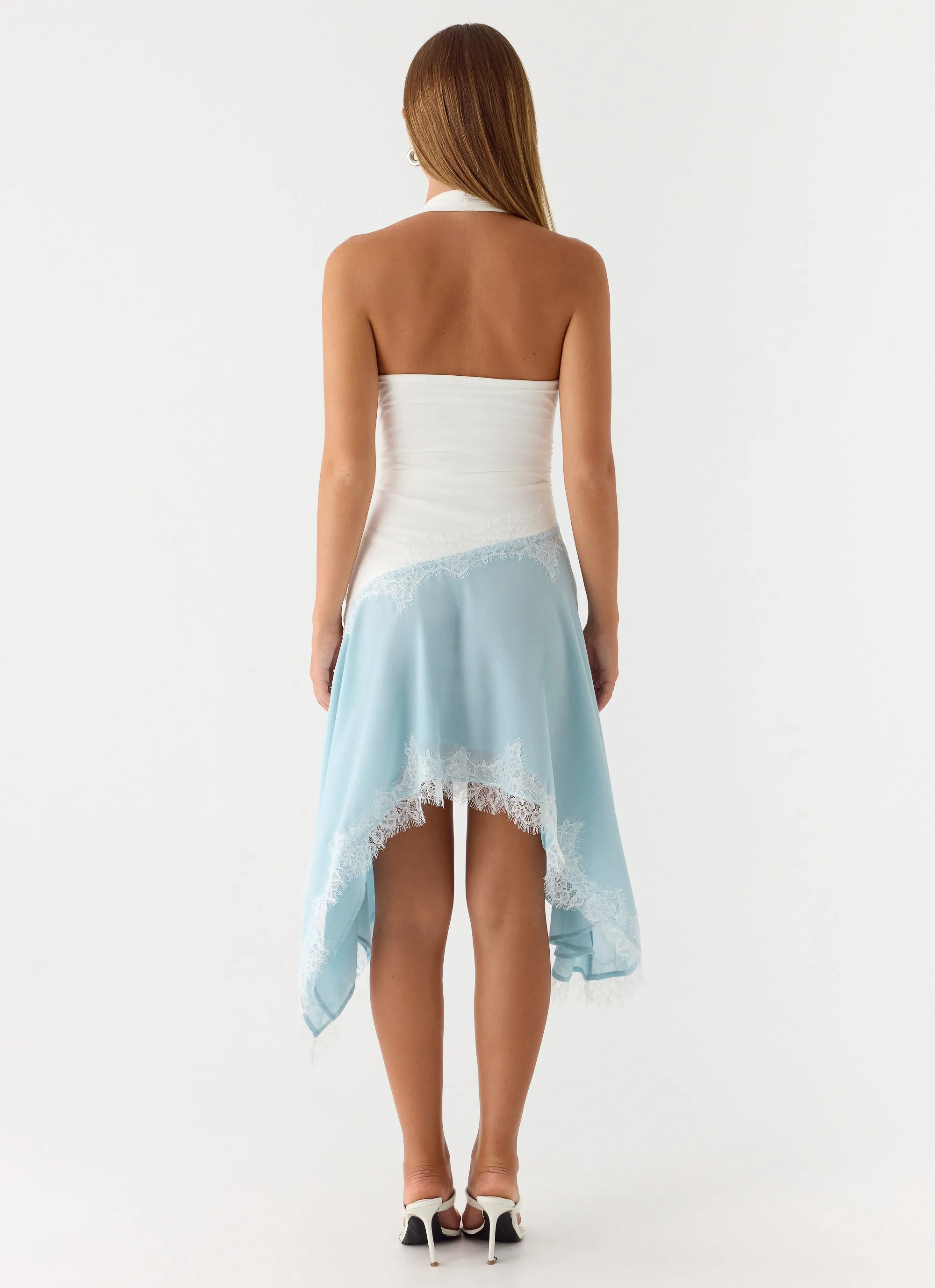 Brionee Midi Dress - Pale Blue & White sold by Peppermayo product image thumbnail 5