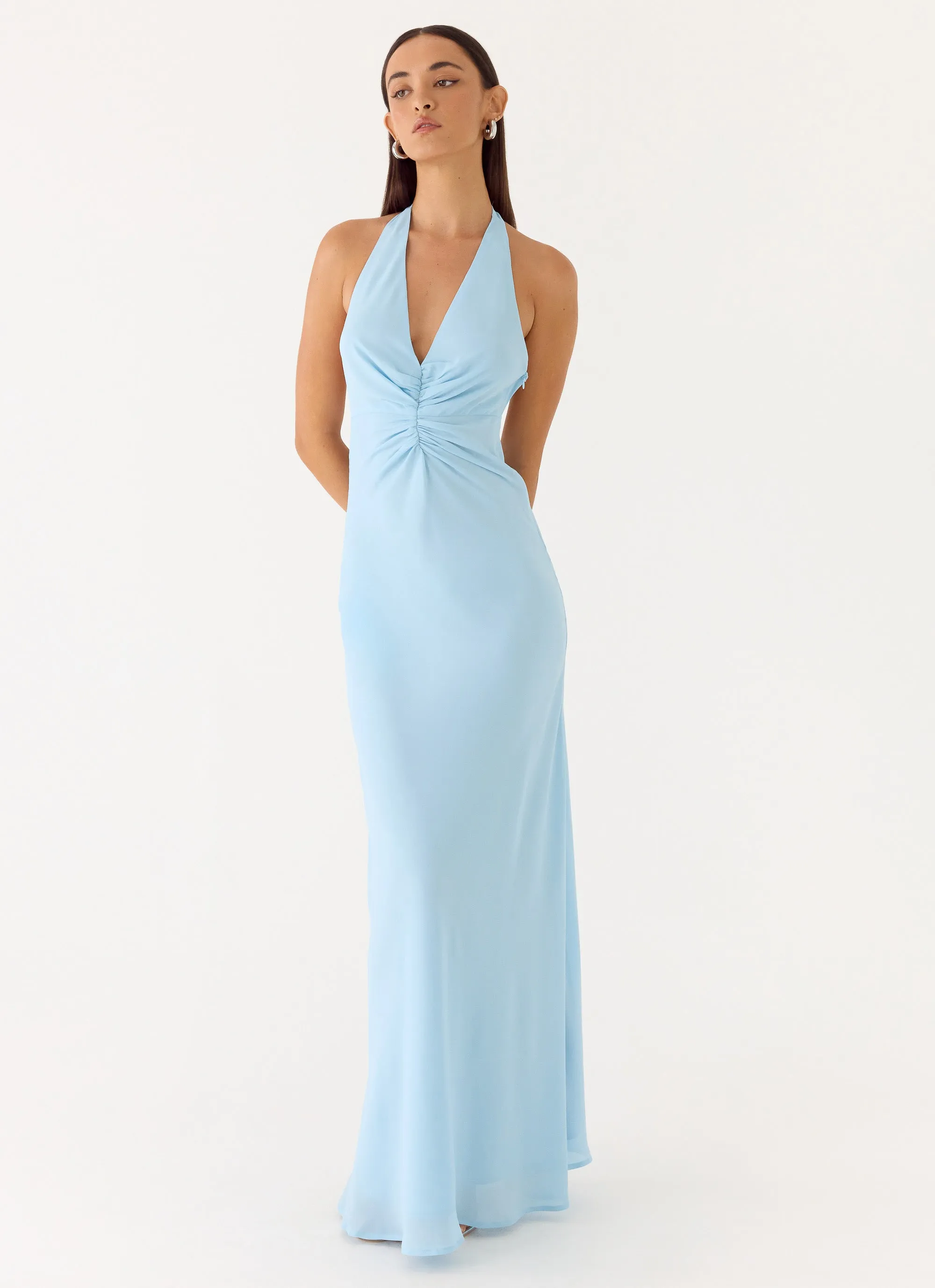 Sharpay Halter Maxi Dress - Pale Blue sold by Peppermayo product image thumbnail 4
