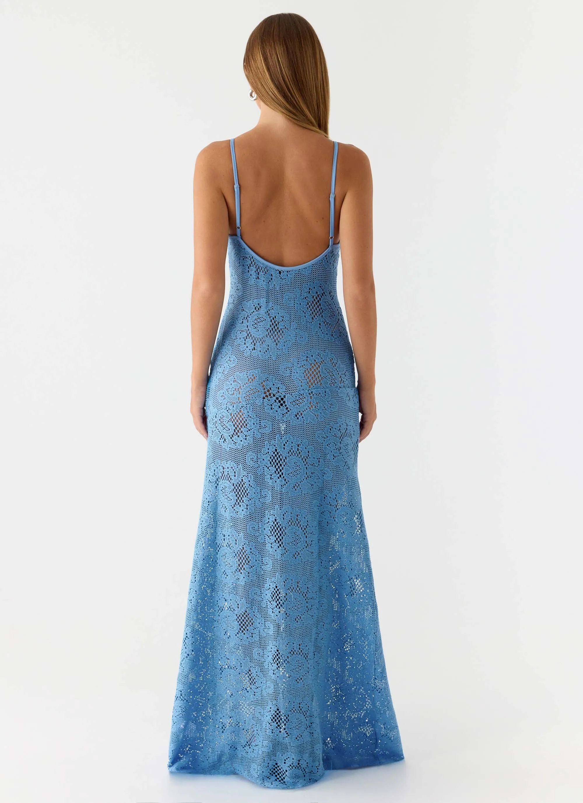 Zelella Crochet Maxi Dress - Bright Blue sold by Peppermayo product image thumbnail 4