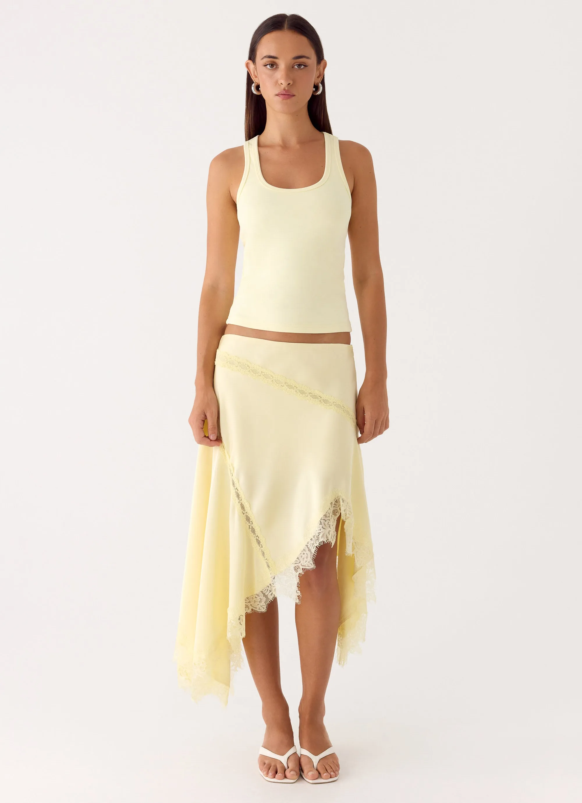 Suay Asymmetrical Midi Skirt - Yellow sold by Peppermayo product image thumbnail 3