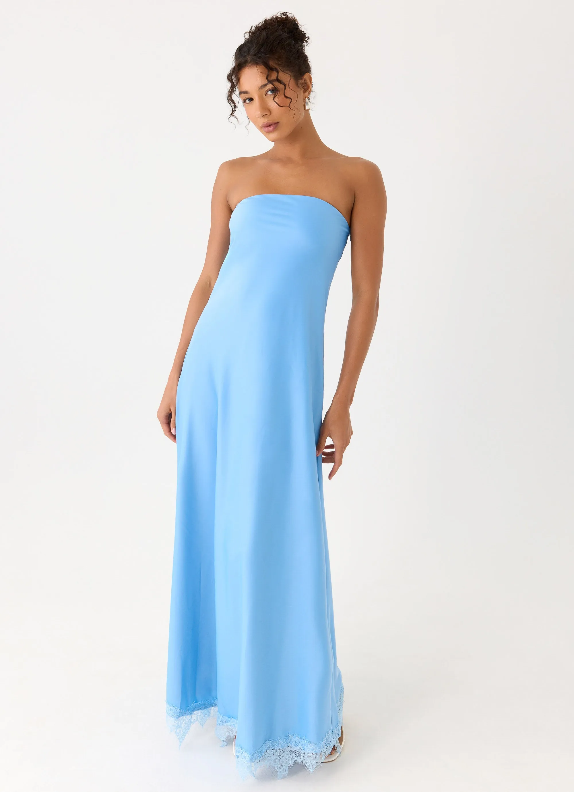 Yanina Strapless Maxi Dress - Blue sold by Peppermayo
