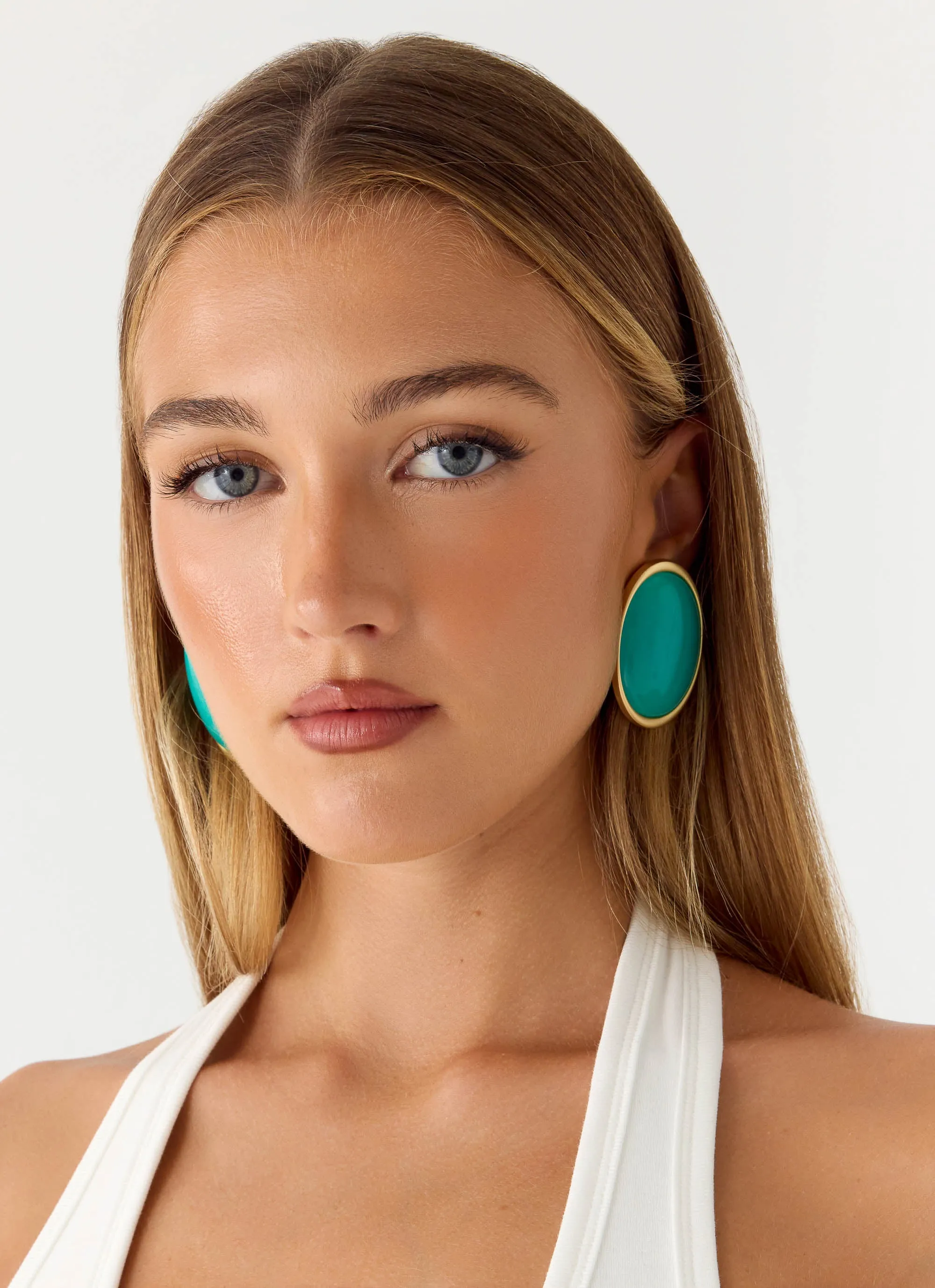 Tangerine Haze Earrings - Blue sold by Peppermayo