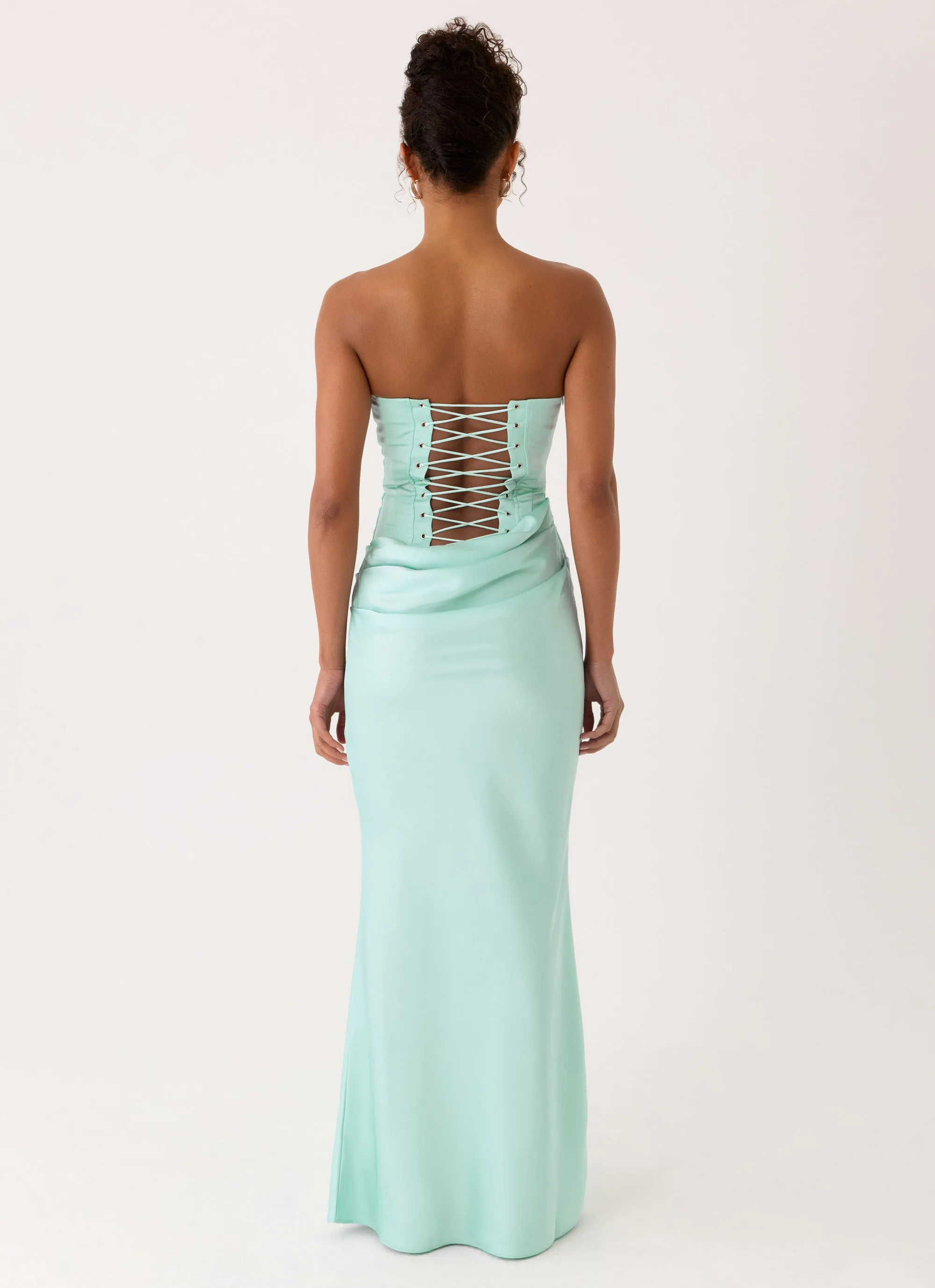 Adara Corset Maxi Dress - Aqua sold by Peppermayo product image thumbnail 4