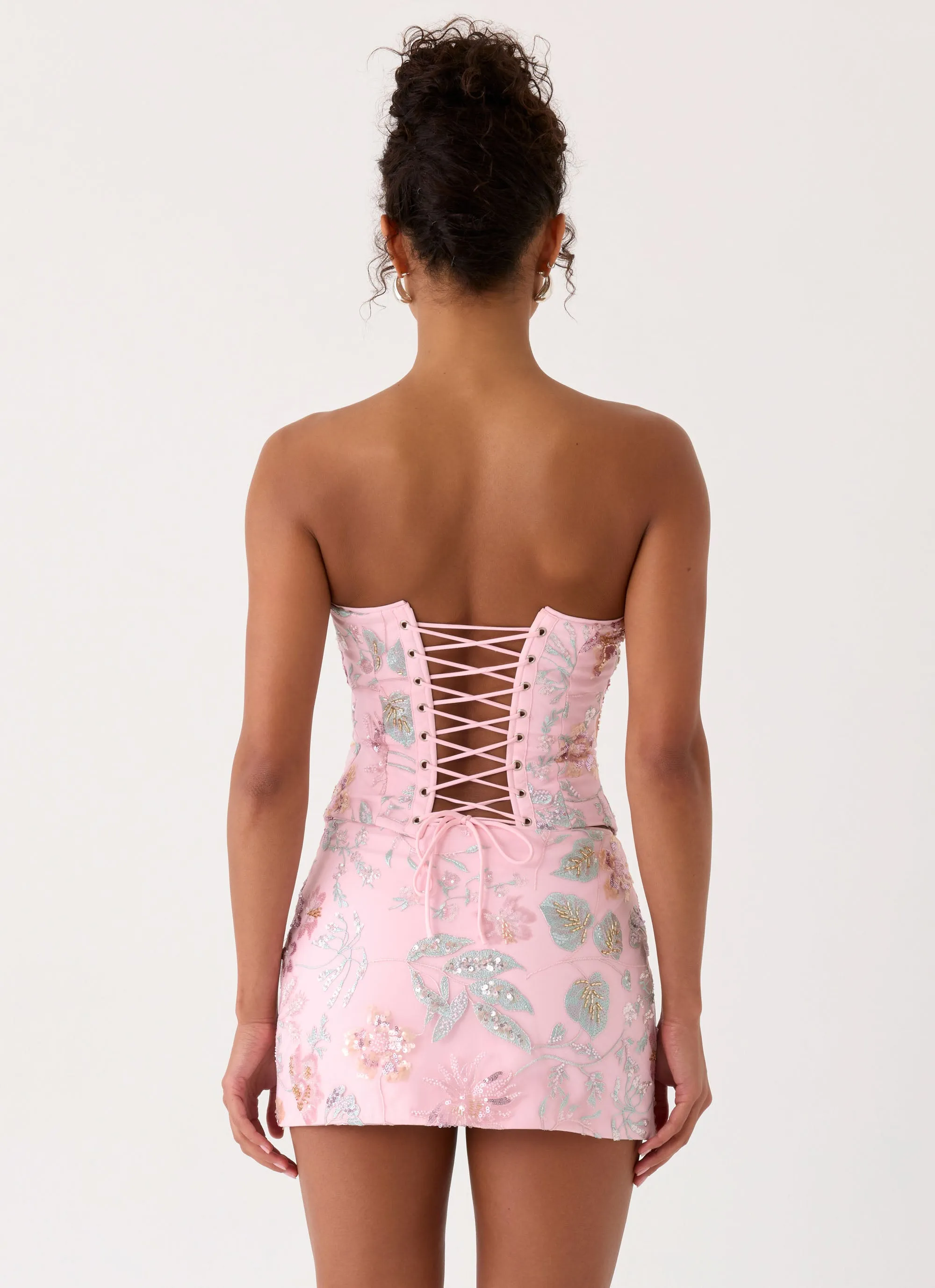 Solaire Strapless Corset Top - Pink sold by Peppermayo product image thumbnail 5