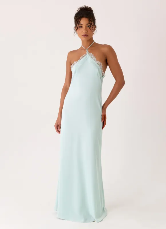 Samaria Halter Maxi Dress - Aqua made by Peppermayo
