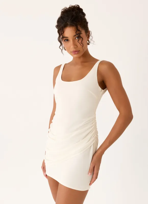Bellini Babe Mini Dress - Ivory made by Peppermayo