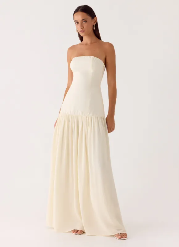 Slowing Tide Maxi Dress - Ivory sold by Peppermayo