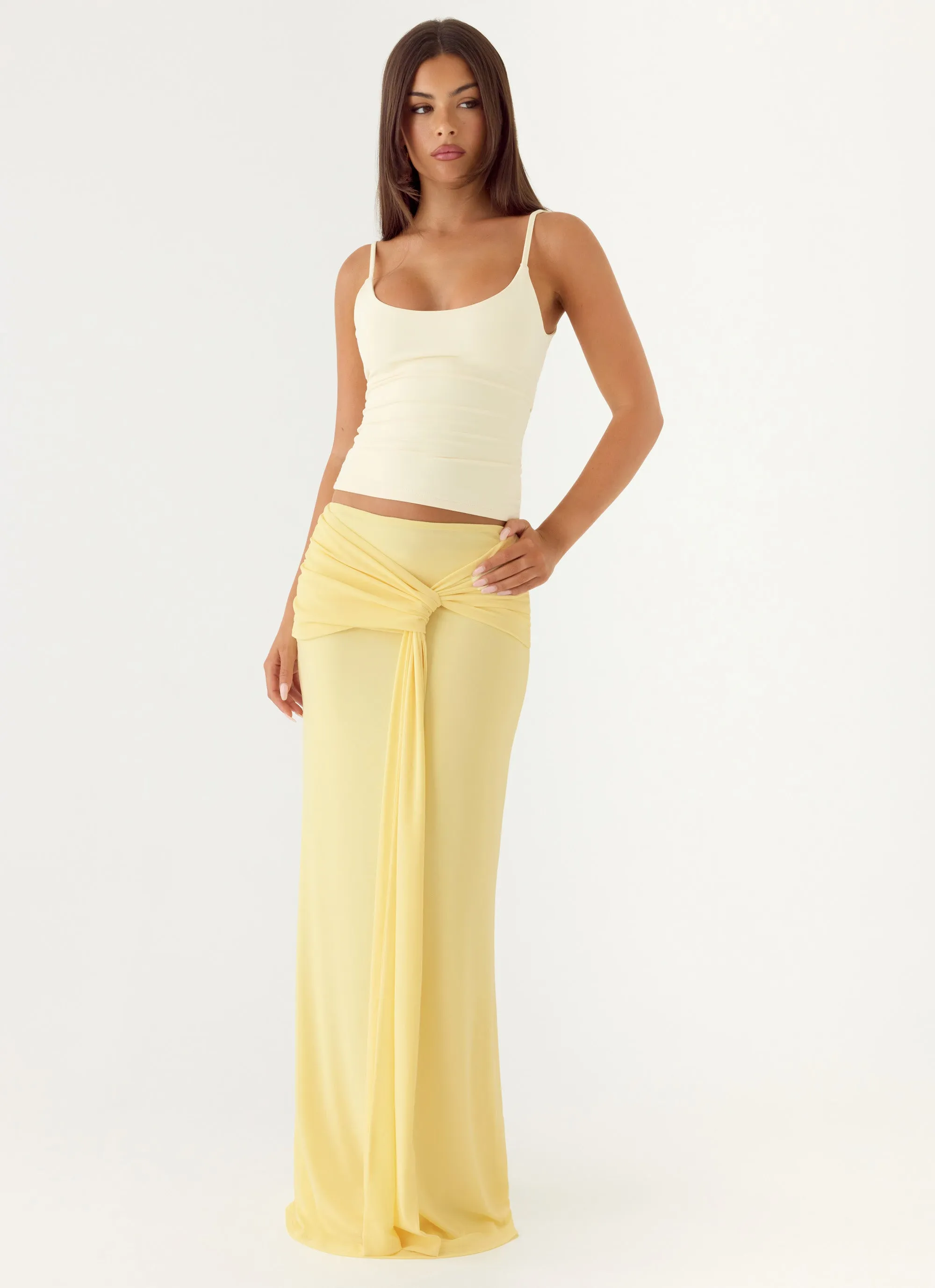 In Destiny Wrap Maxi Skirt - Yellow sold by Peppermayo product image thumbnail 5