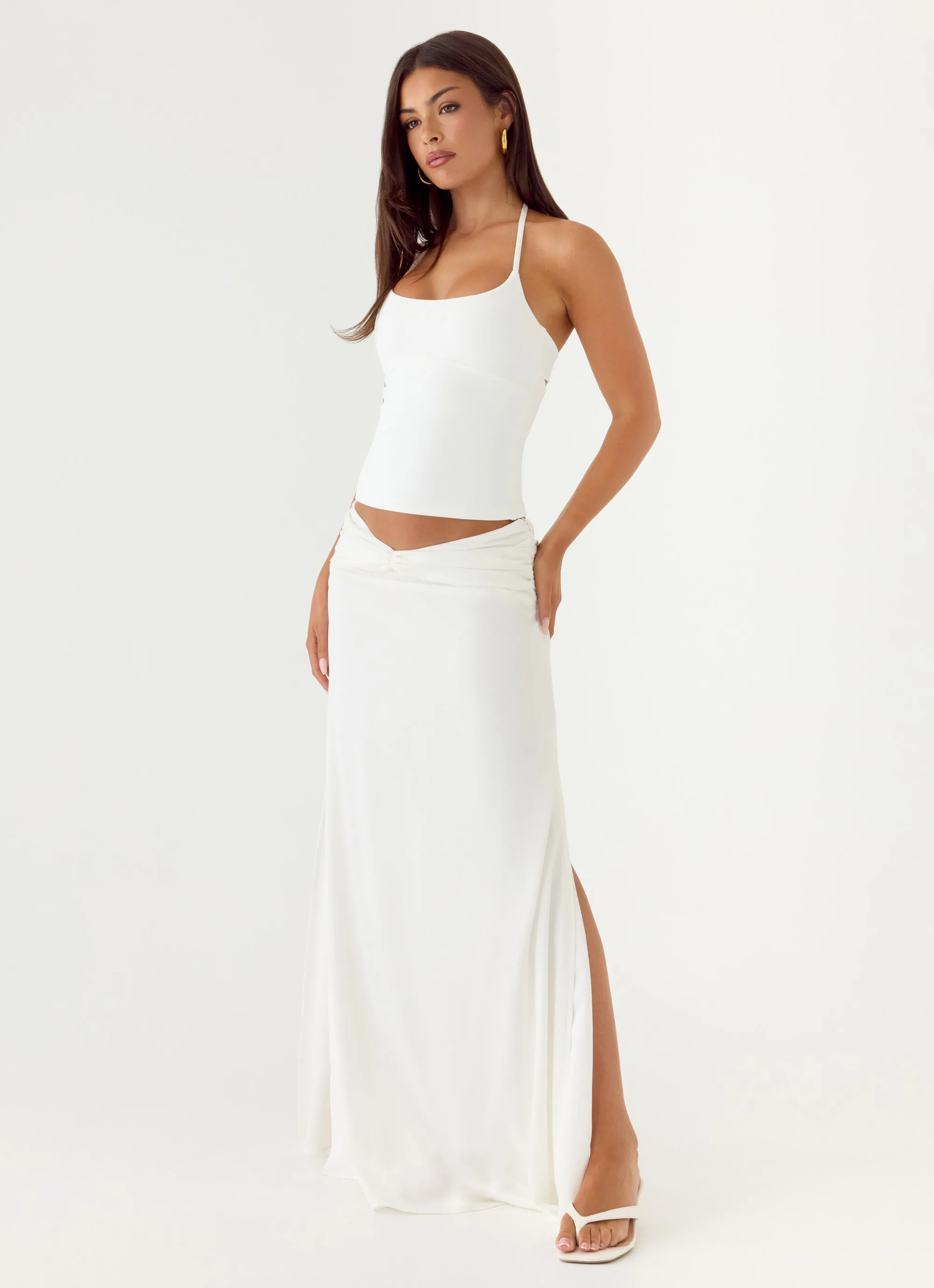 She Means It Maxi Skirt - Ivory sold by Peppermayo