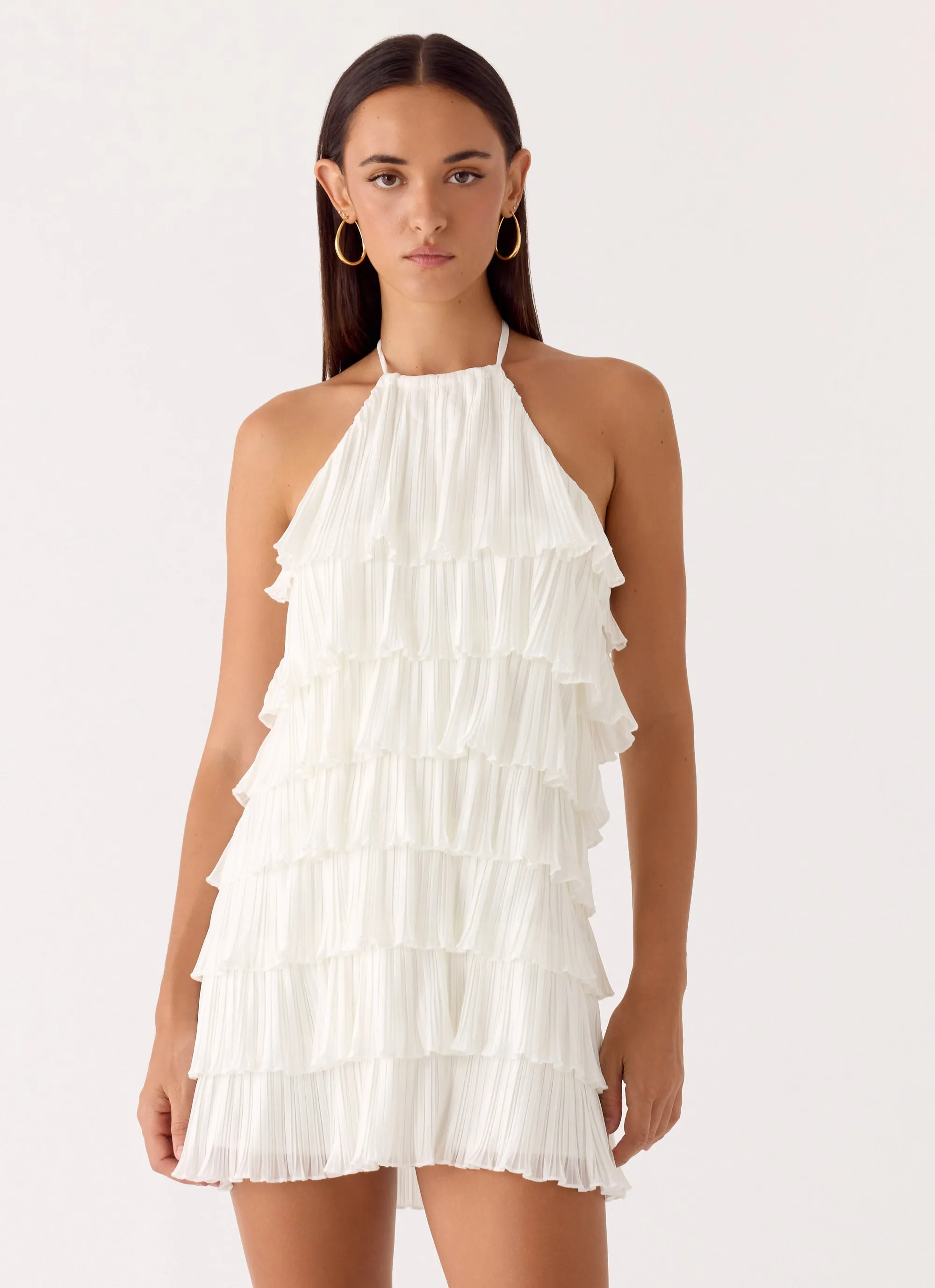 Lunar Bloom Mini Dress - Ivory sold by Peppermayo