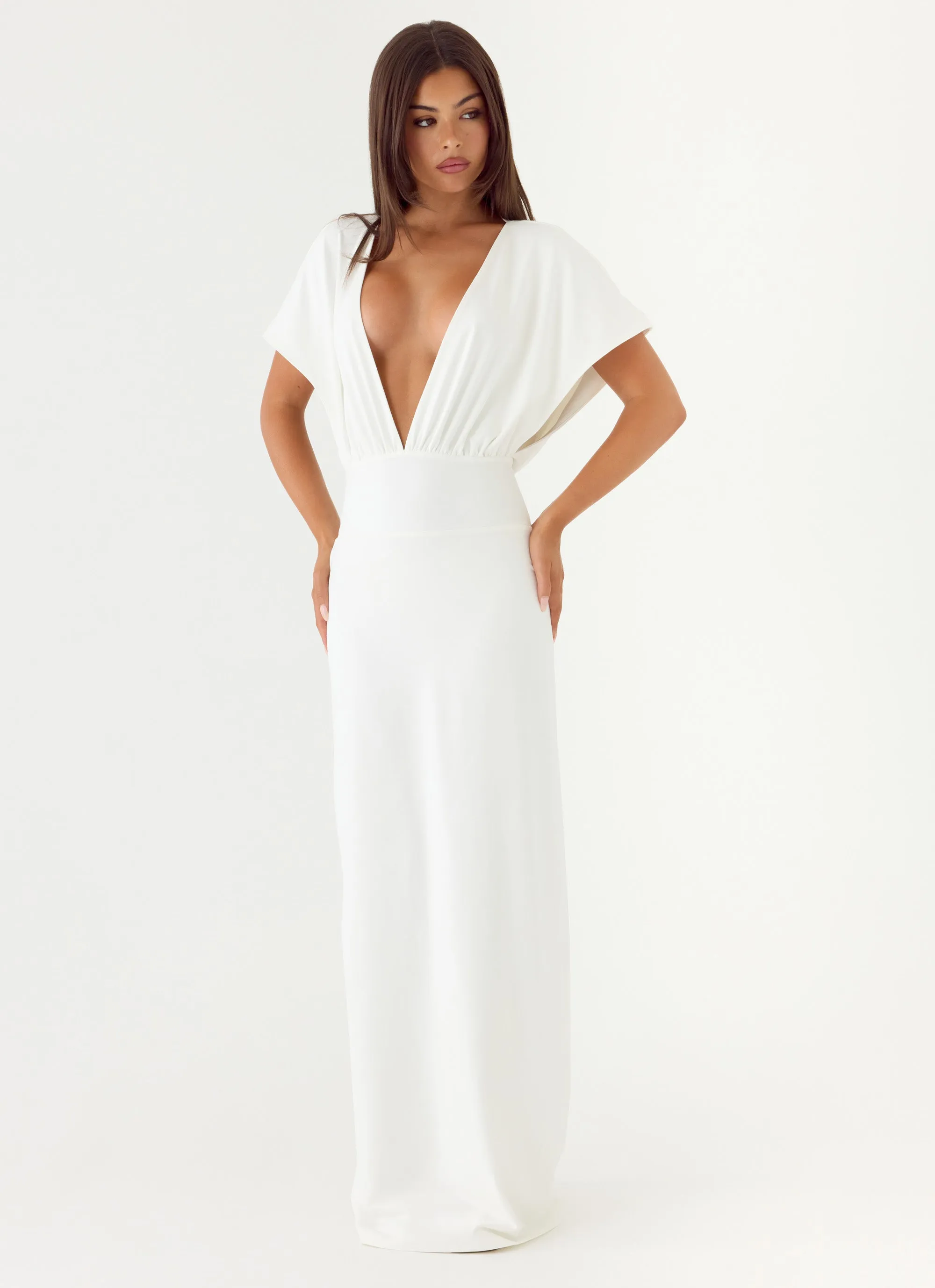Rare Behaviour Maxi Dress - Ivory sold by Peppermayo