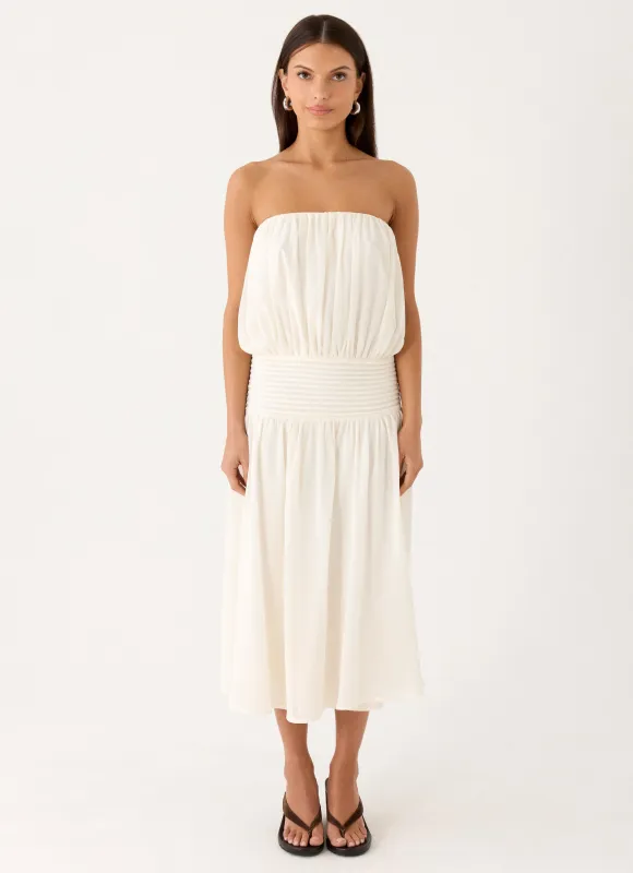 Calanthe Midi Dress - Ivory made by Peppermayo
