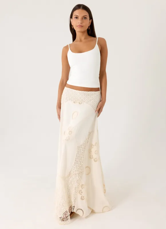 Marzia Maxi Skirt - Ivory made by Peppermayo