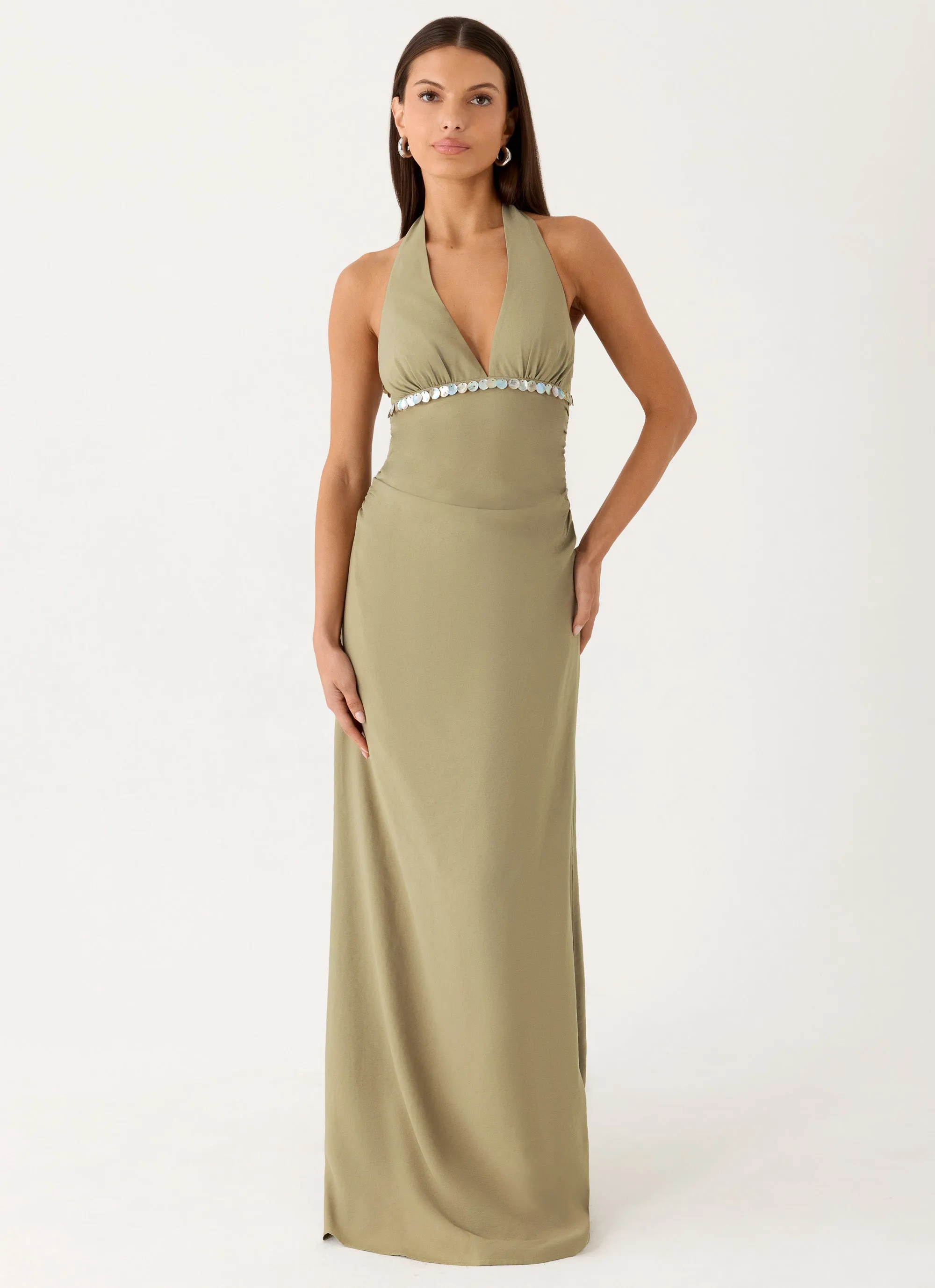 Lorela Maxi Dress - Pale Olive sold by Peppermayo product image thumbnail 5