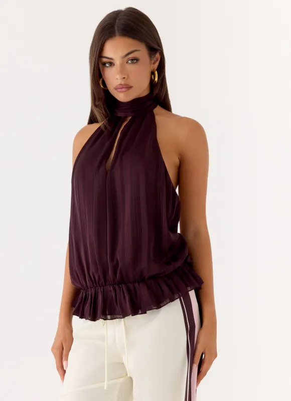 Hydro Halter Top - Aubergine made by Peppermayo