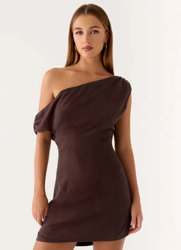 Mischa Mini Dress - Chocolate Drizzle made by Peppermayo
