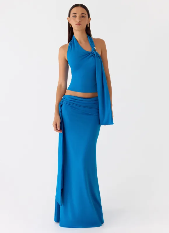 Demiase Maxi Skirt - Royal Blue made by Peppermayo