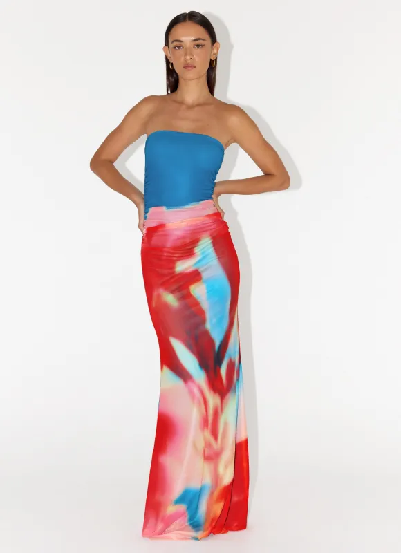Iroha Strapless Maxi Dress - Twilight Petal made by Peppermayo