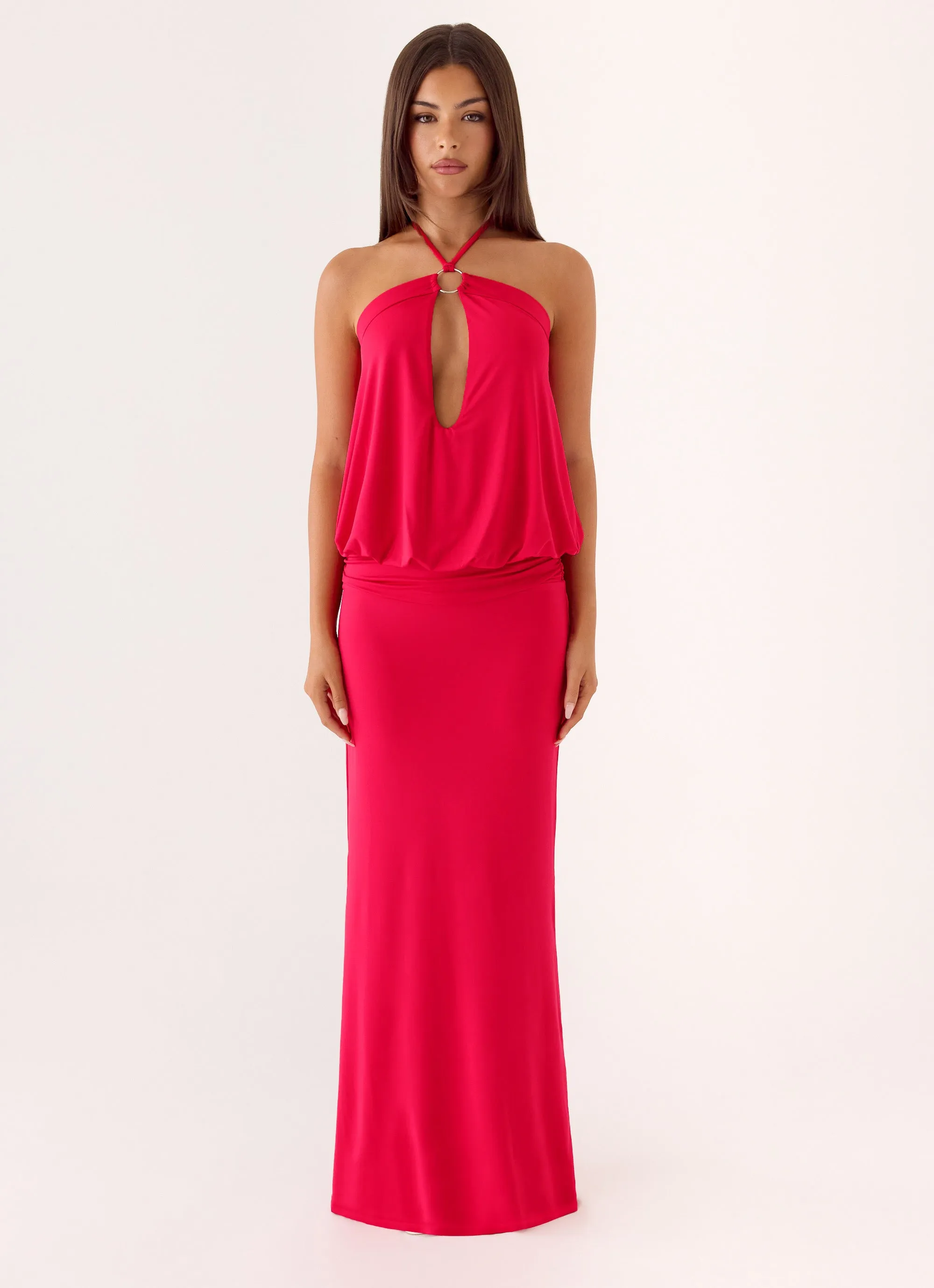 Telling You Maxi Dress - Red Magenta sold by Peppermayo product image thumbnail 4