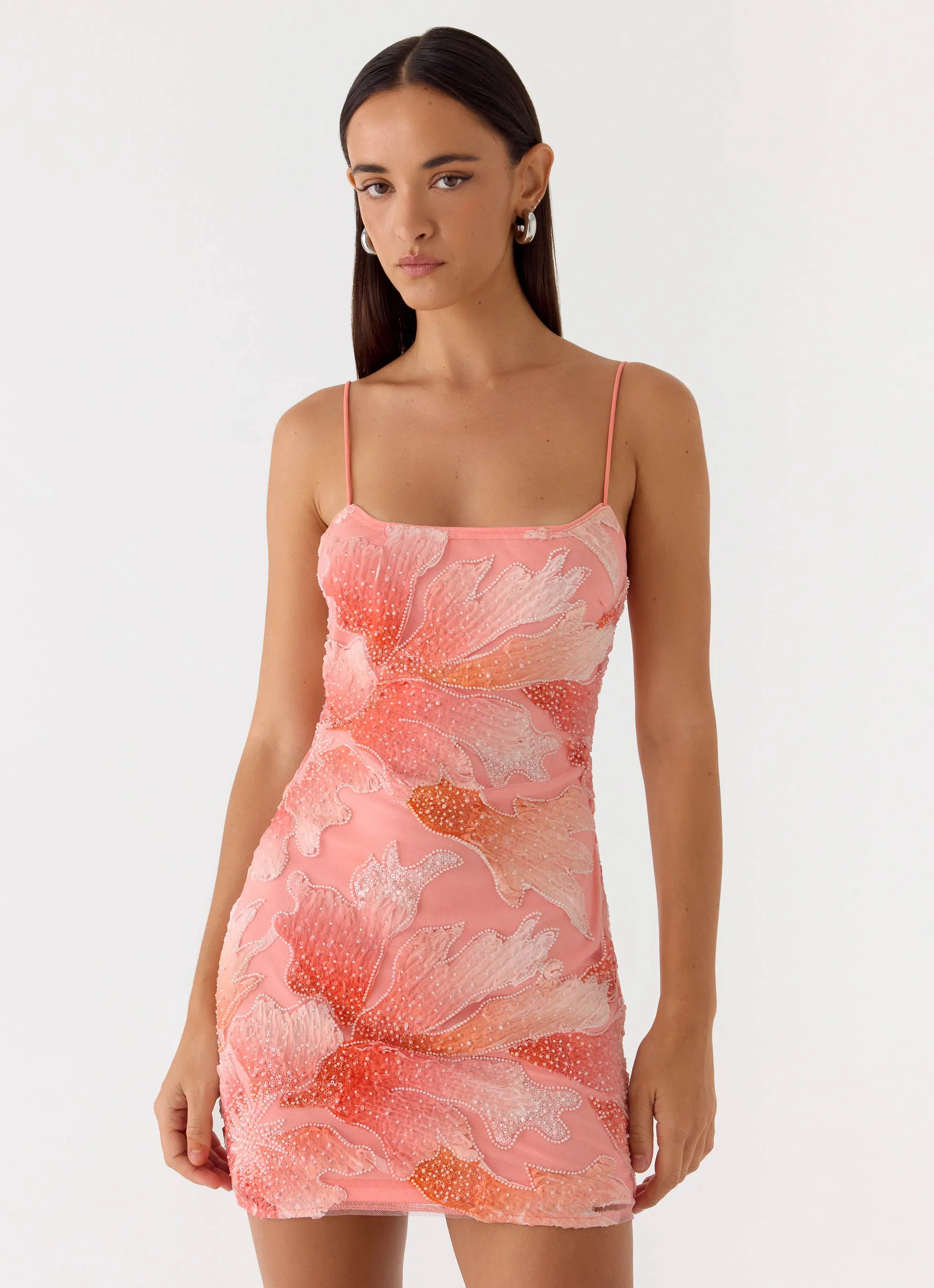 Liyah Beaded Mini Dress - Papaya sold by Peppermayo product image thumbnail 5