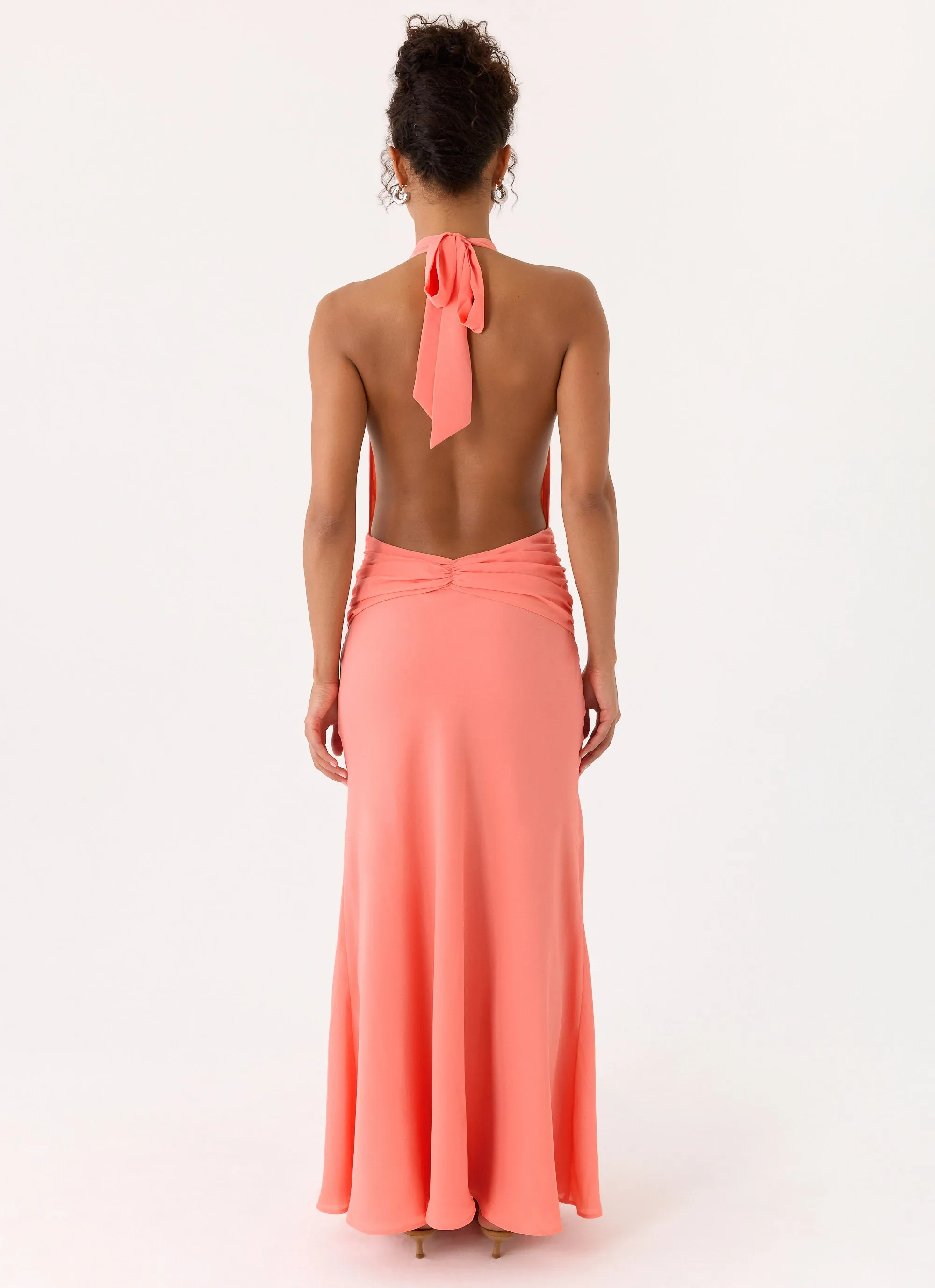 Attina Halter Maxi Dress - Coral sold by Peppermayo product image thumbnail 5