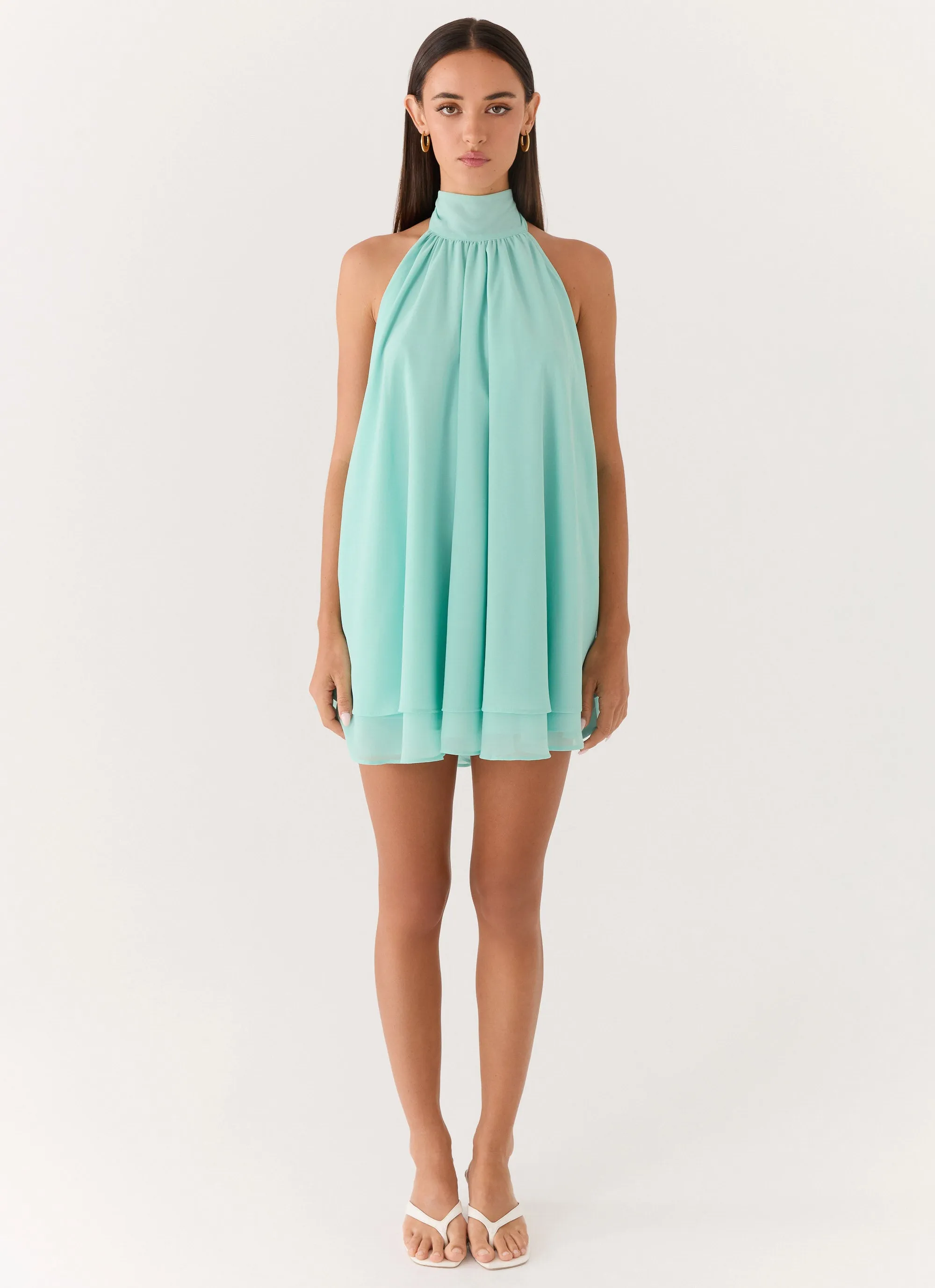 Lyrah Halter Mini Dress - Mint sold by Peppermayo product image thumbnail 4