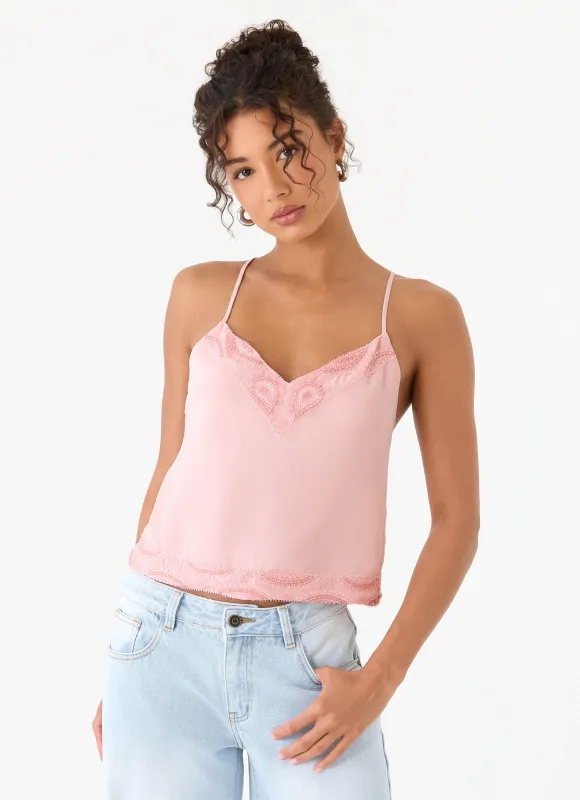 Avania Beaded Top - Pink made by Peppermayo