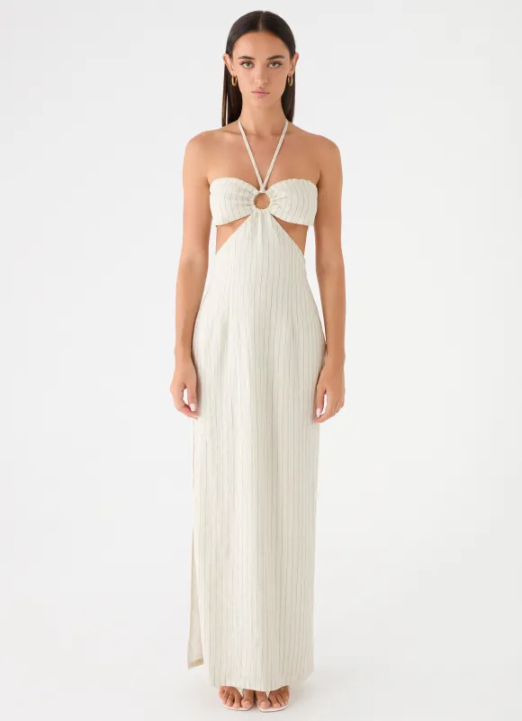 Laid Bare Maxi Dress - Desert Stripe made by Peppermayo