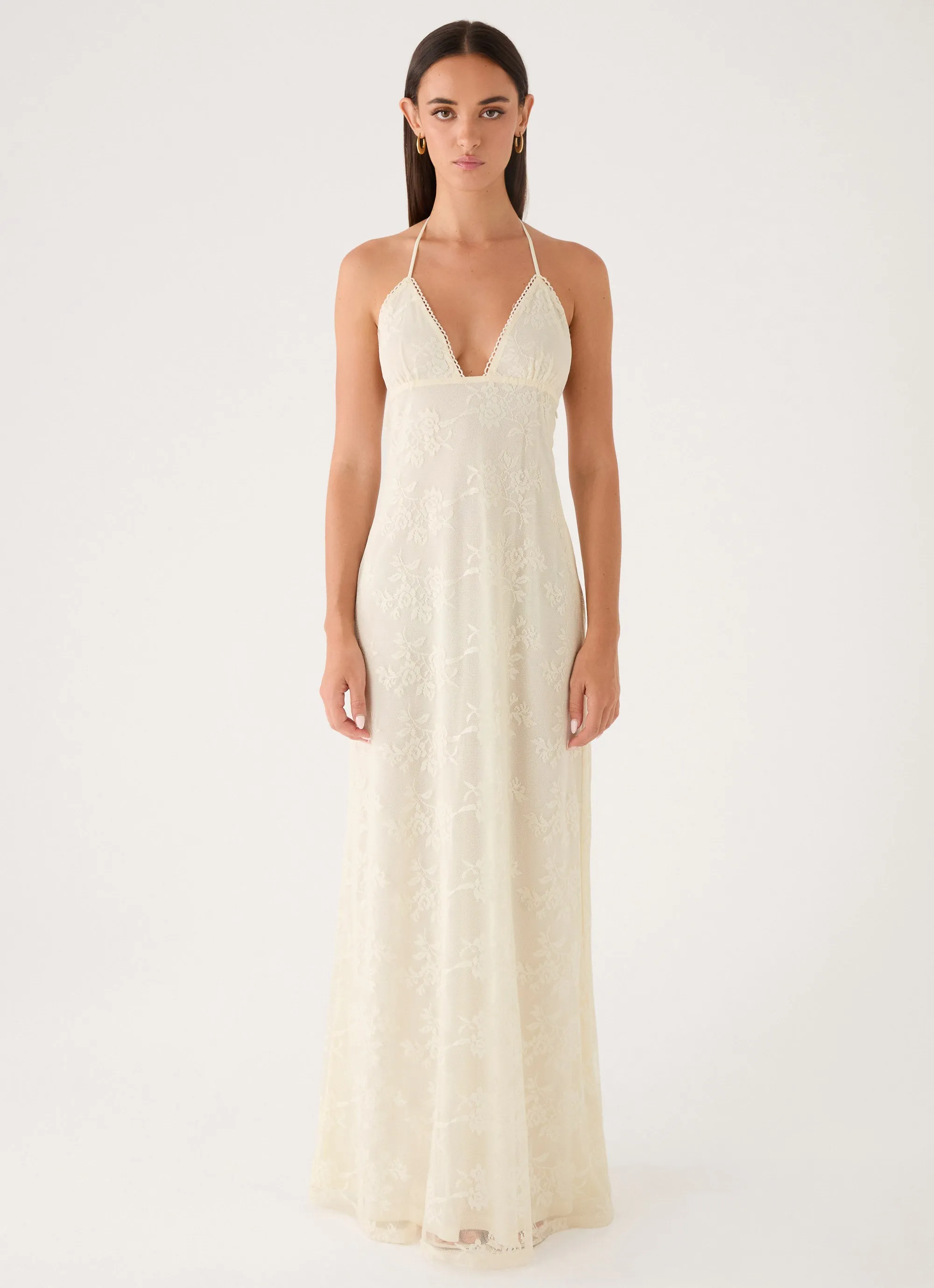 Fenric Maxi Dress - Ivory sold by Peppermayo