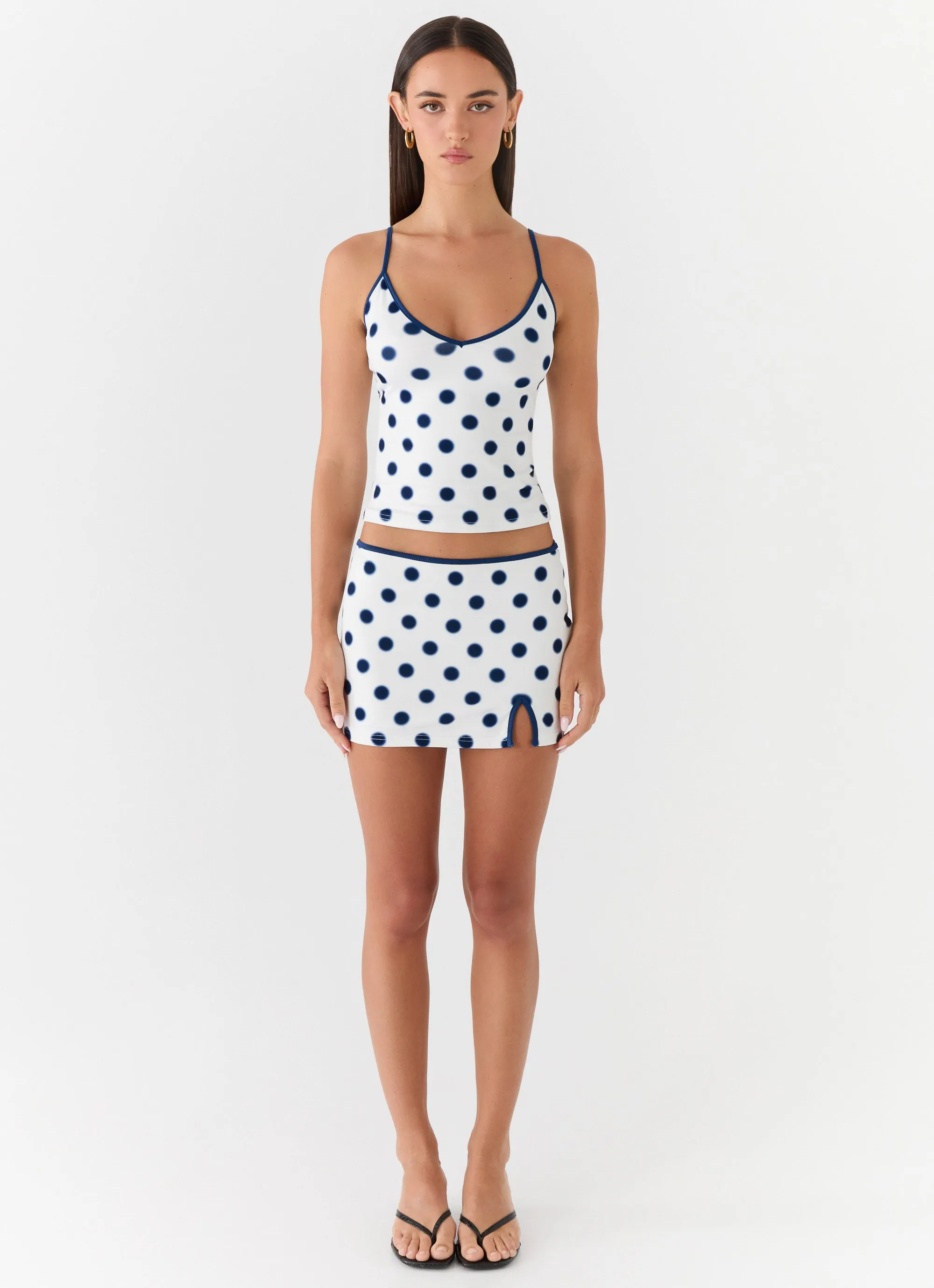 Elliot Mini Skirt - Porcelain Blue Polka Dot sold by Peppermayo product image thumbnail 4