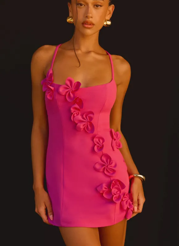 Avenya Mini Dress - Fuchsia made by Peppermayo