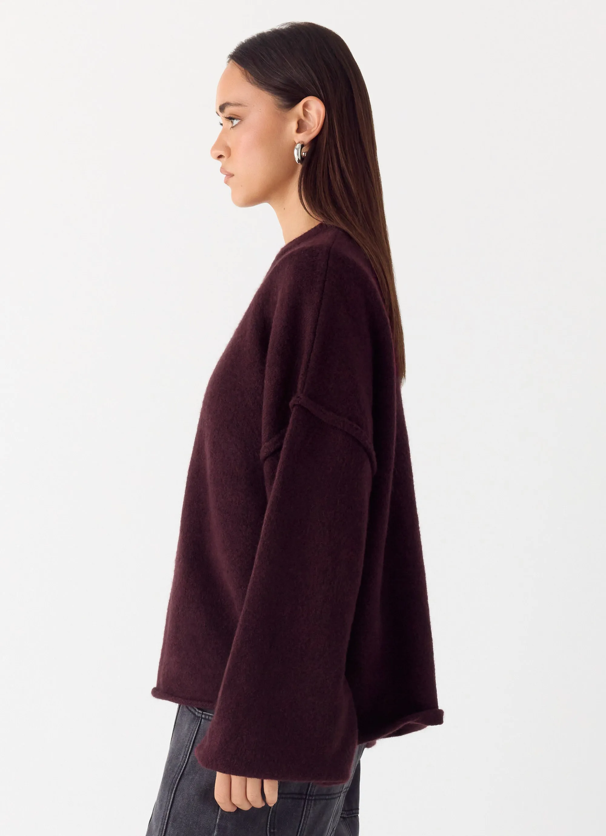 Jack Oversized Knit Sweater - Plum sold by Peppermayo product image thumbnail 2