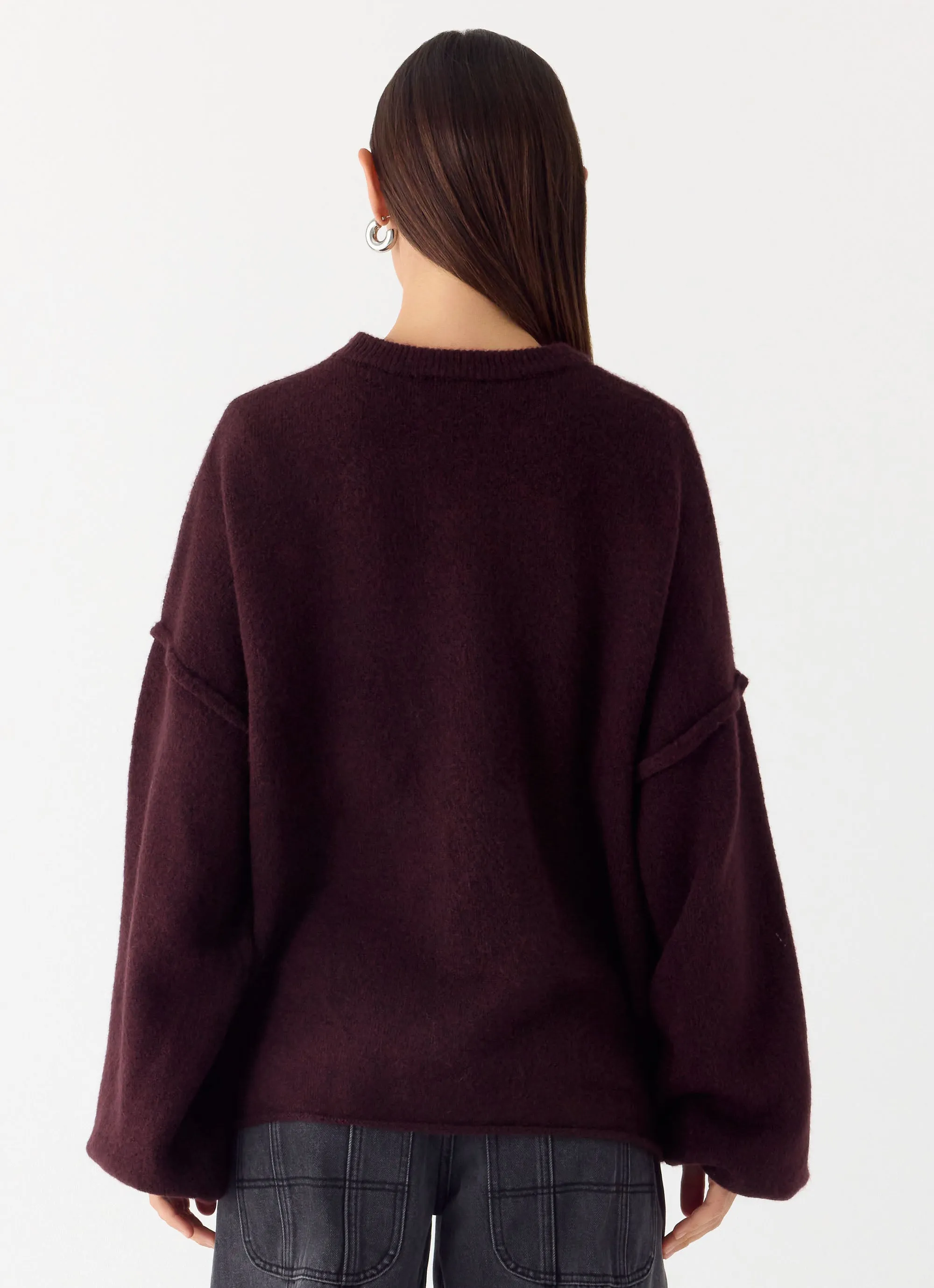 Jack Oversized Knit Sweater - Plum sold by Peppermayo product image thumbnail 3