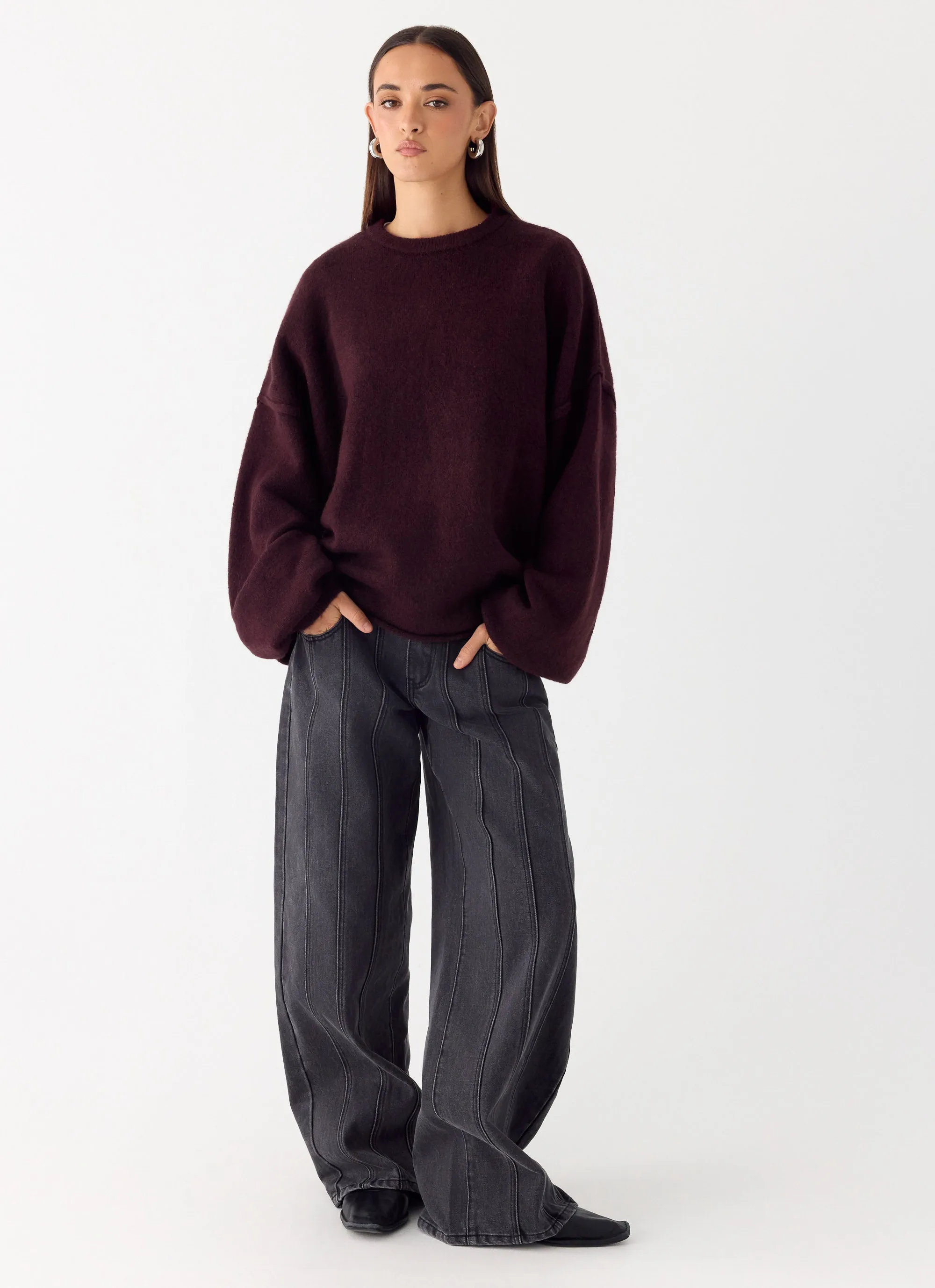 Jack Oversized Knit Sweater - Plum sold by Peppermayo product image thumbnail 5